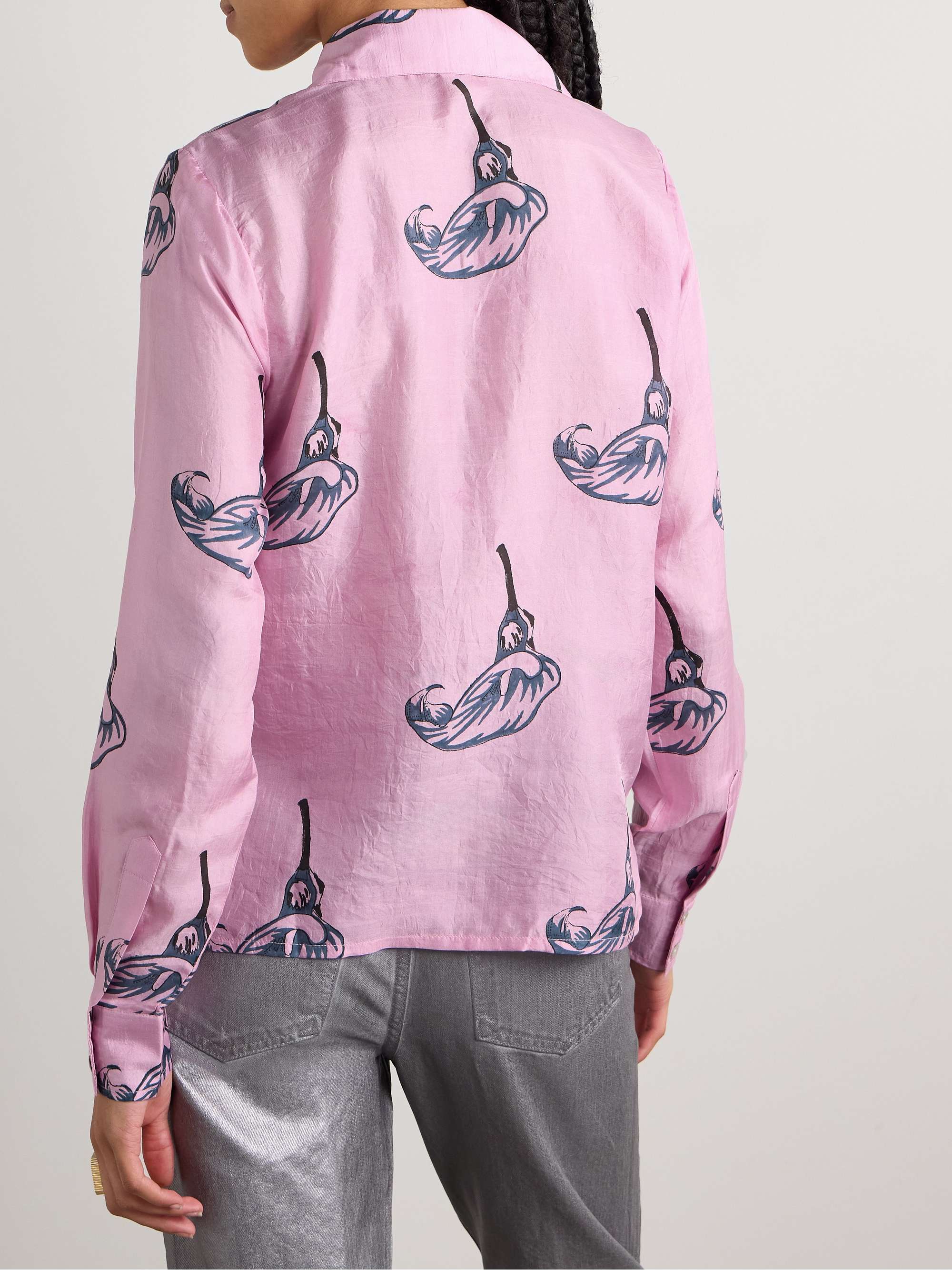 Dolly floral-print crinkled-silk shirt view