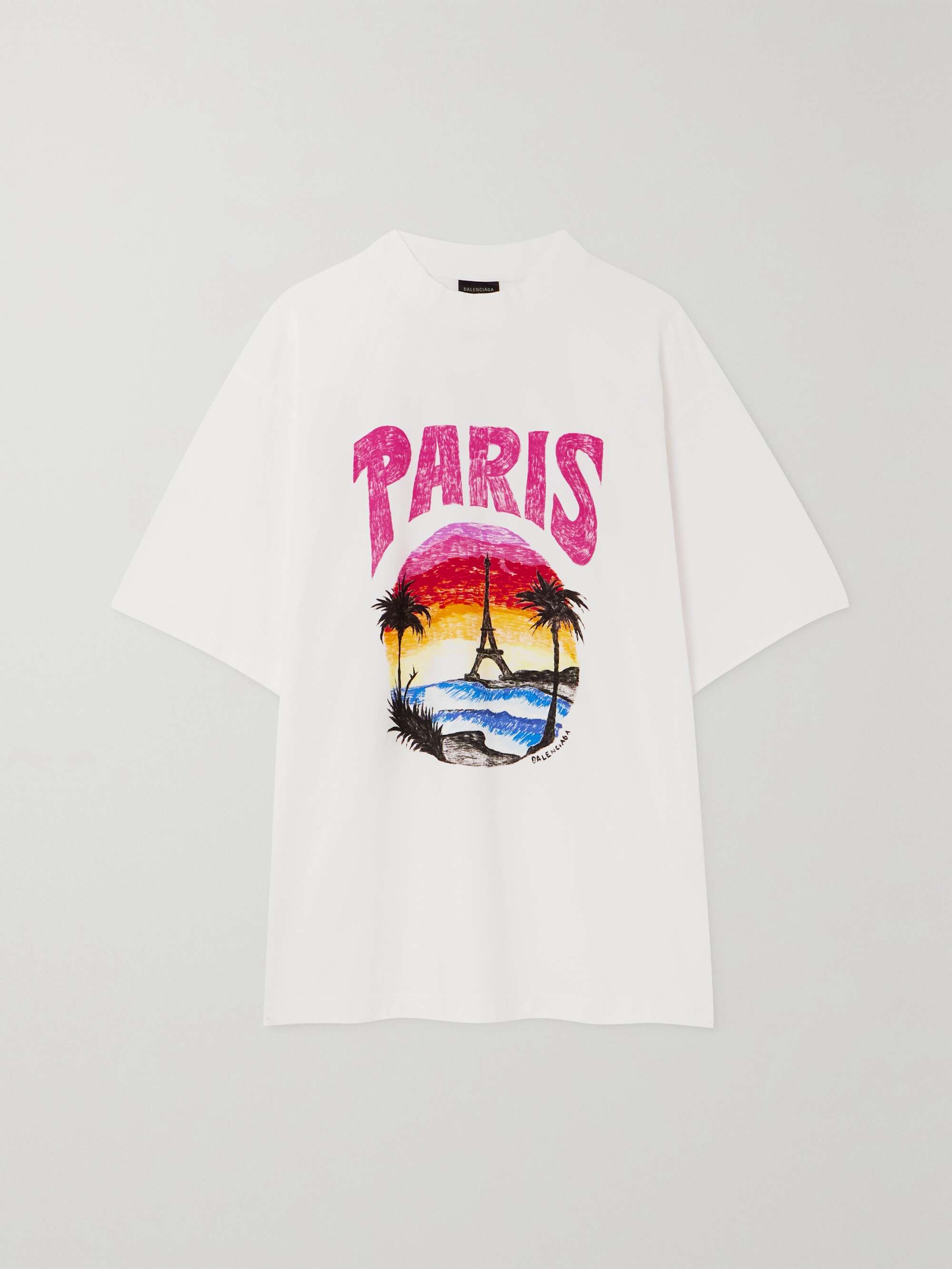 Printed stretch-cotton jersey T-shirt view