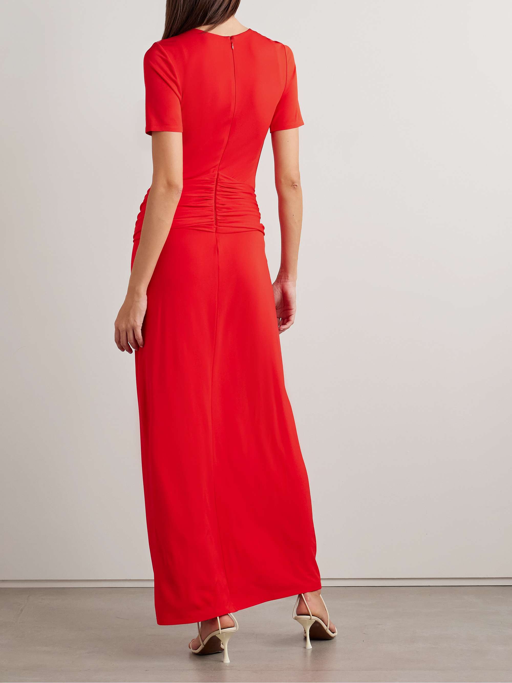 Nalani tie-front draped stretch-jersey gown view
