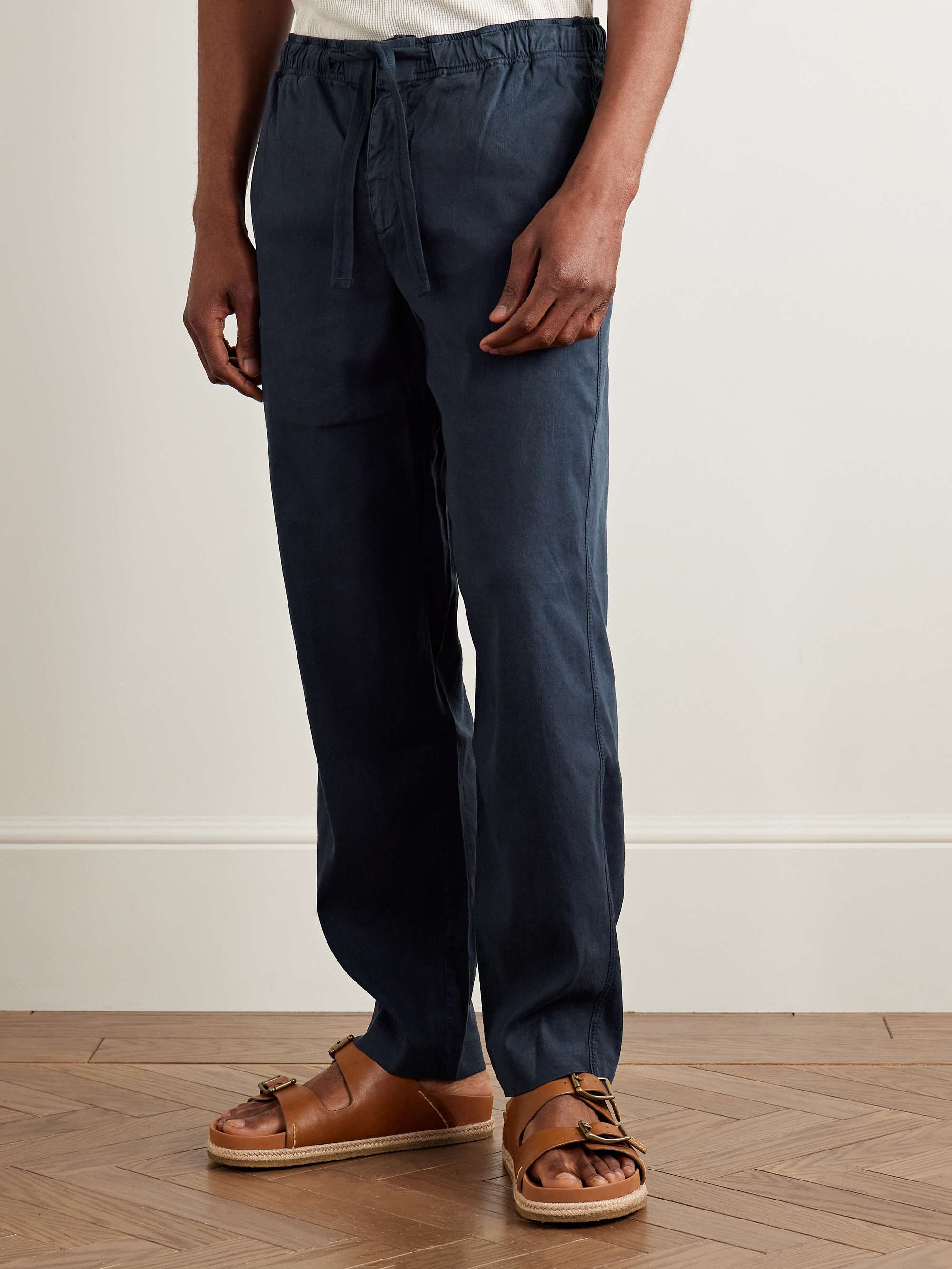 Alex Slim-Fit Stretch Linen and Lyocell-Blend Drawstring Trousers view