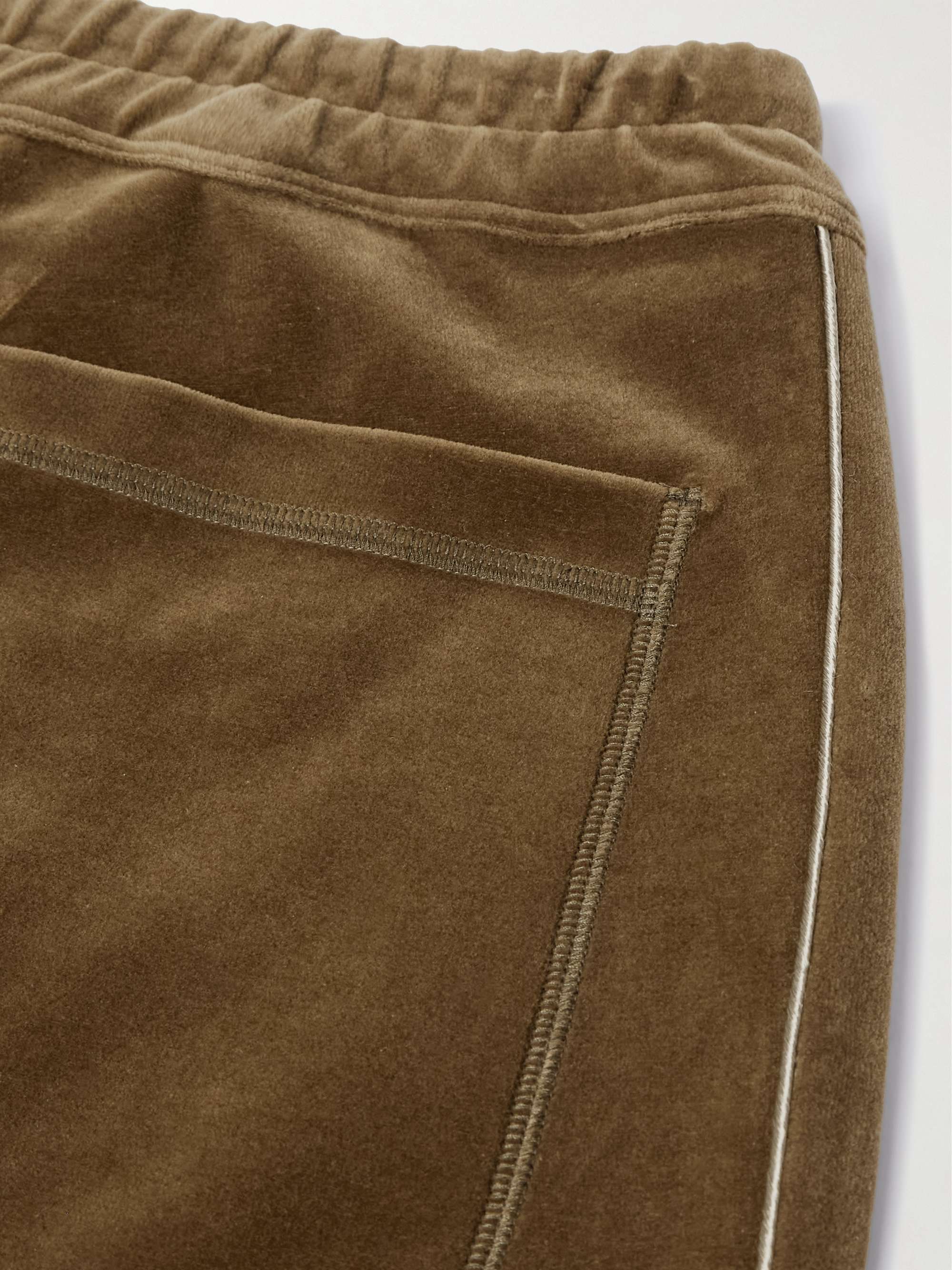 Straight-Leg Cotton-Blend Velour Track Pants view