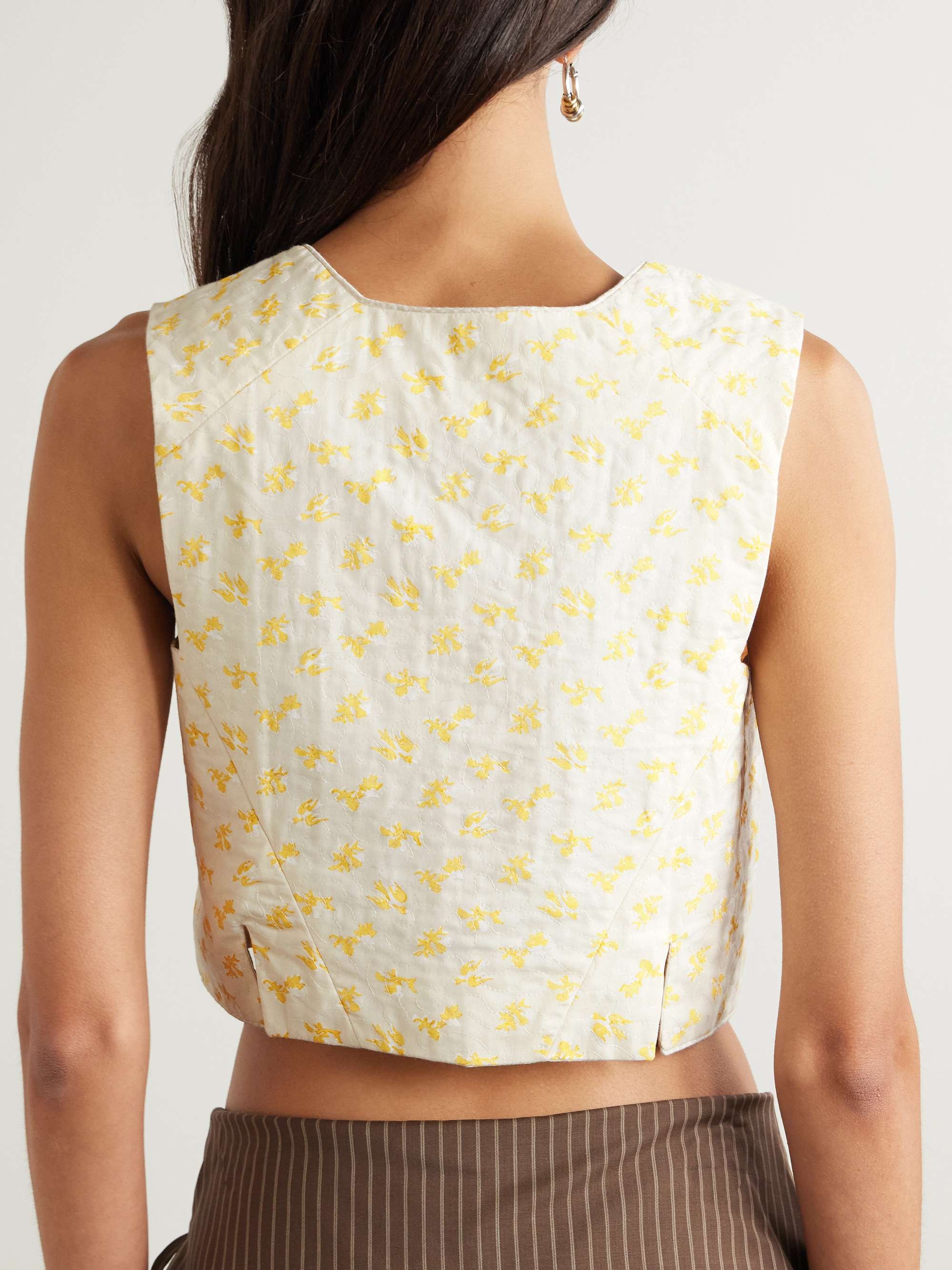 Alois quilted printed cotton-voile vest view