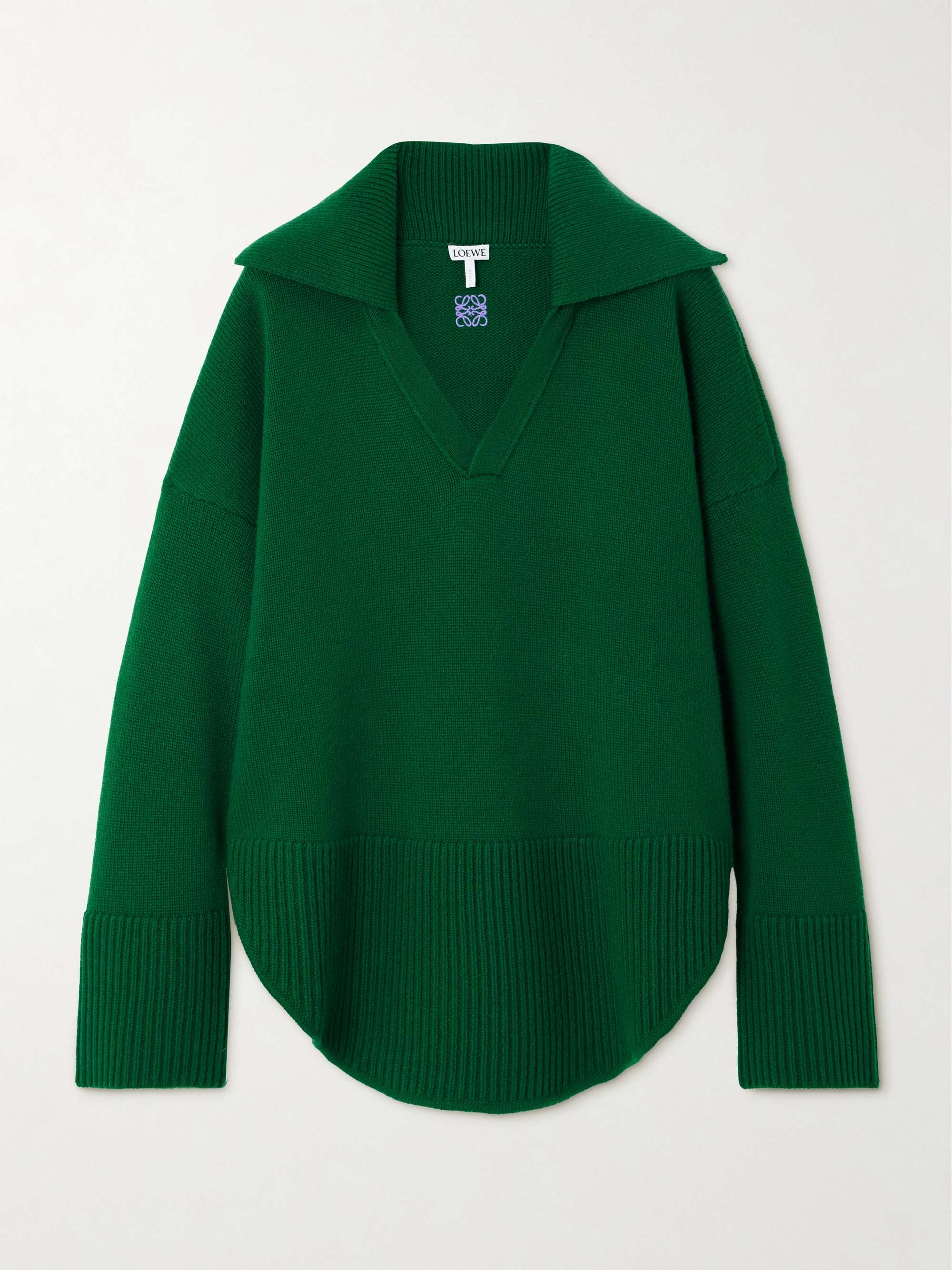 Asymmetric cashmere polo sweater view