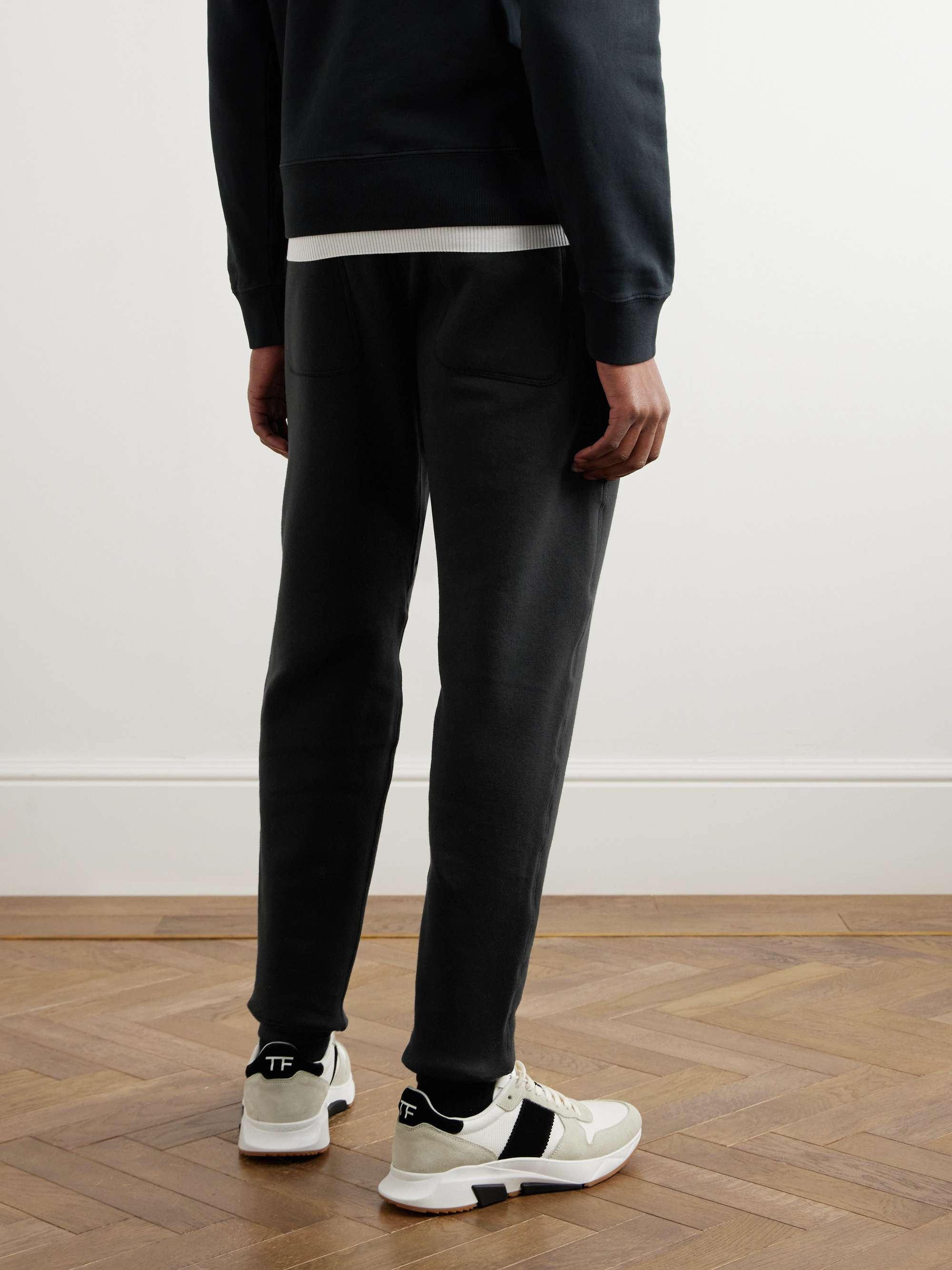 Tapered Garment-Dyed Cotton-Jersey Sweatpants view