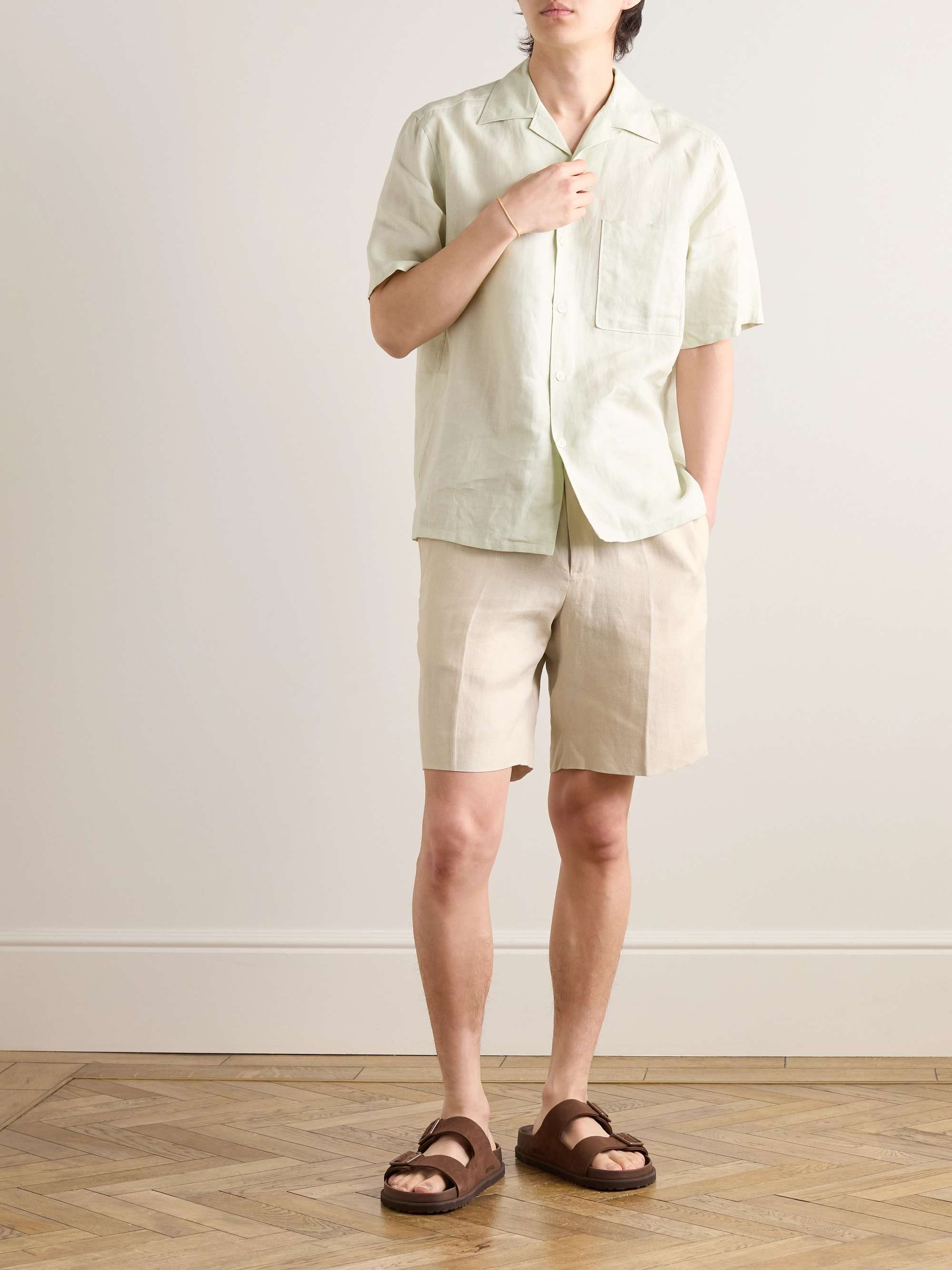 Straight-Leg Oasi Linen Drawstring Shorts view