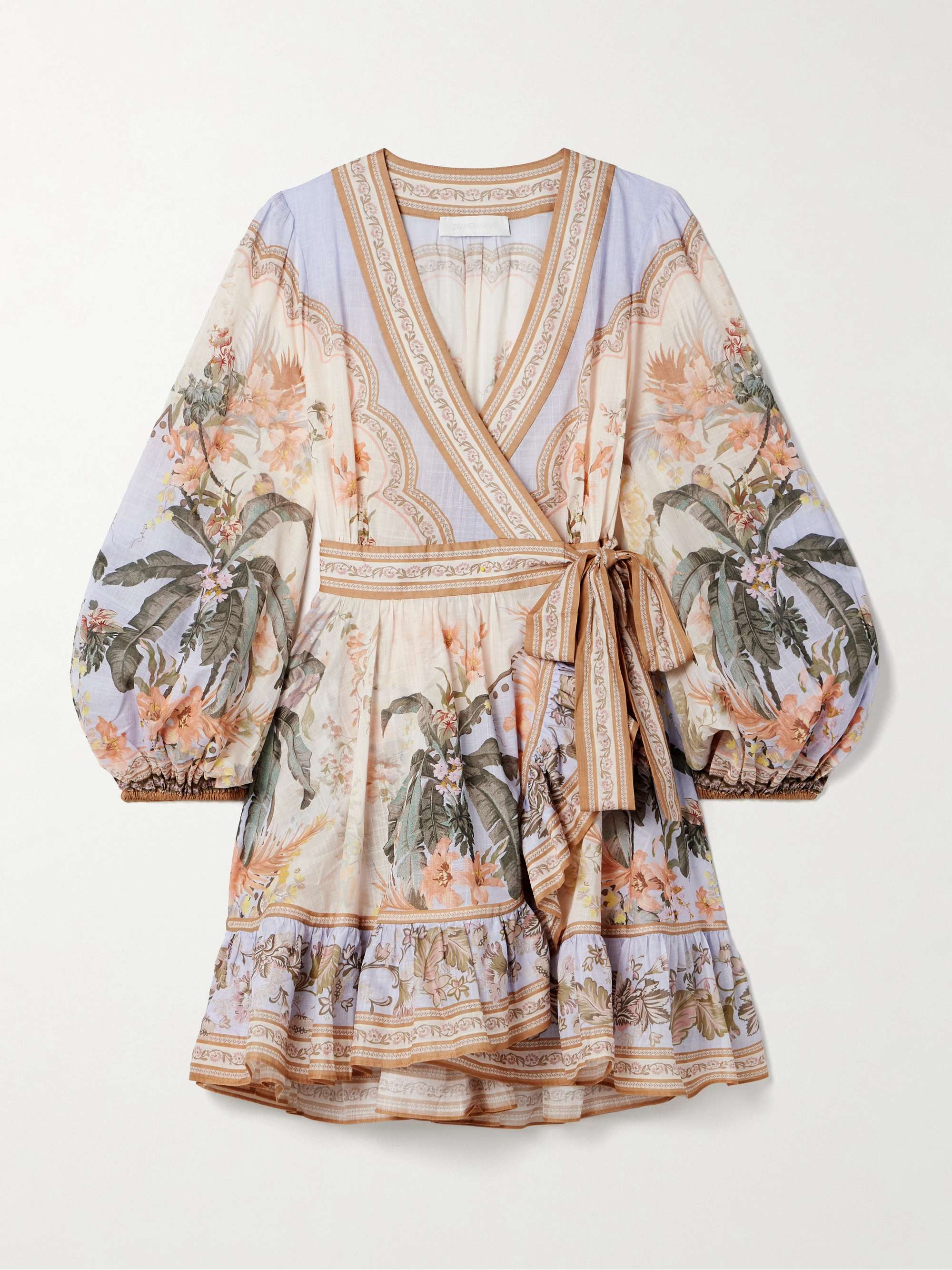 Wylie printed cotton-voile mini wrap dress view