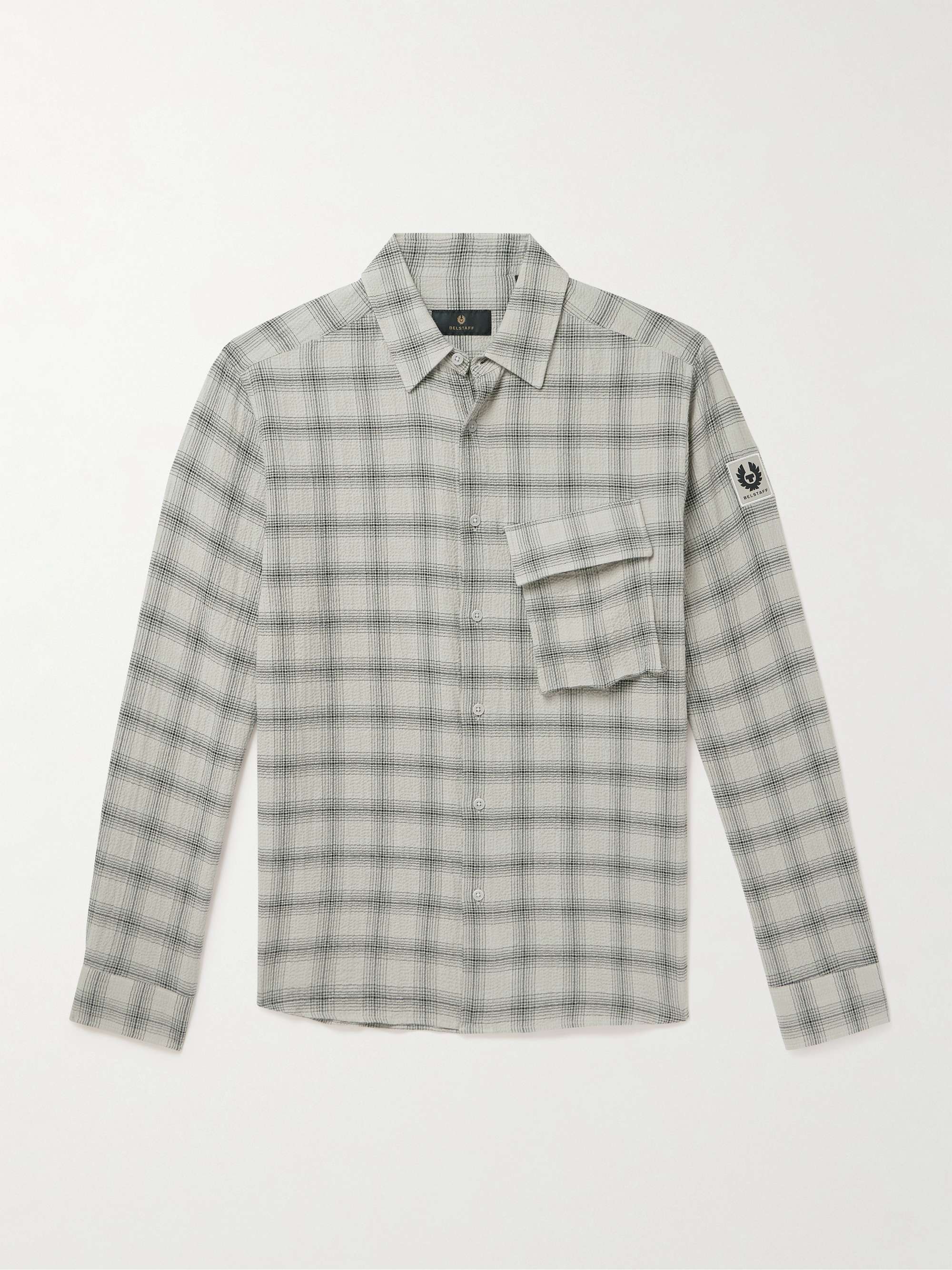 Scale Checked Crinkled-Cotton Shirt view