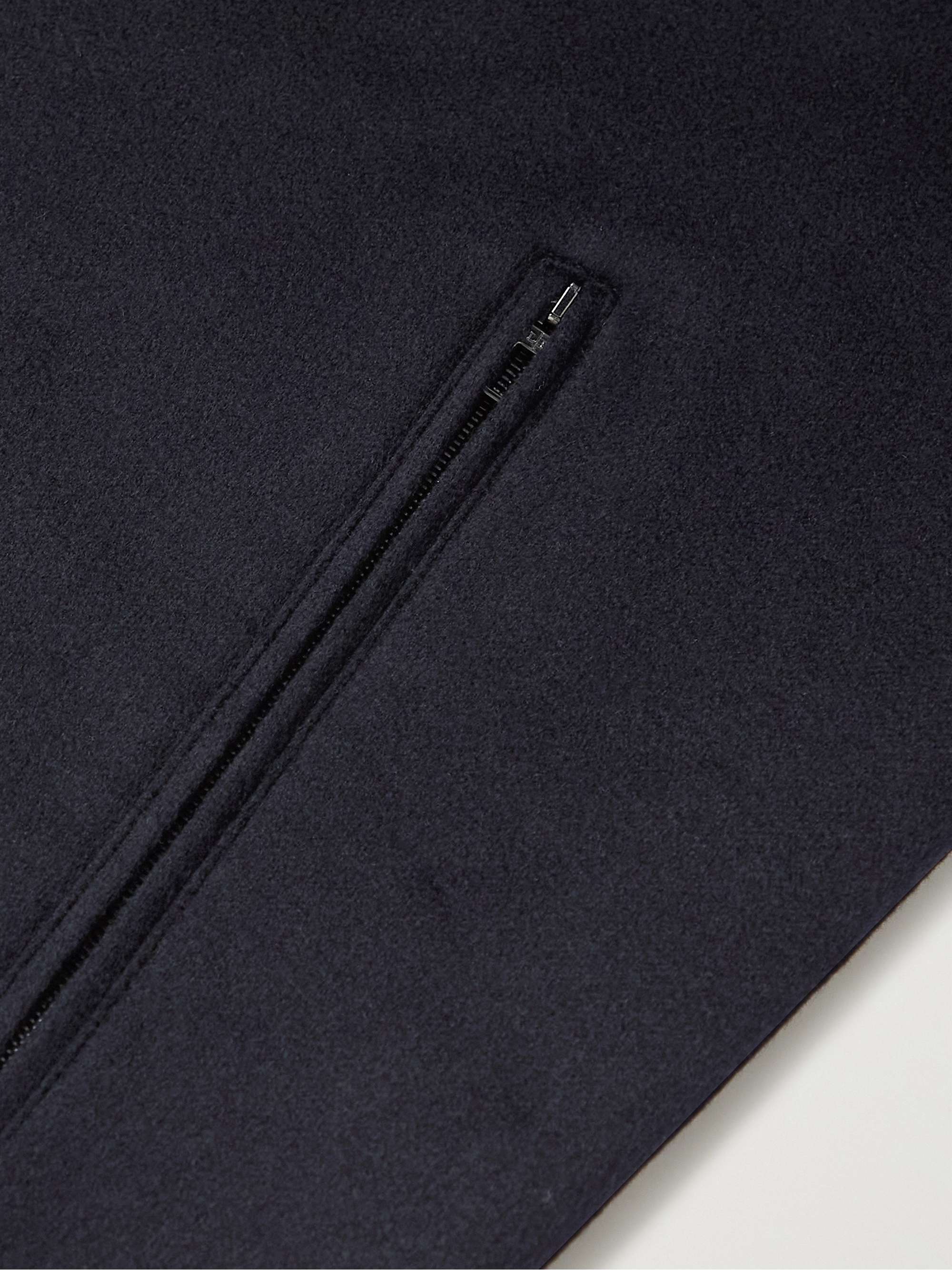 Suede-Trimmed Brushed-Cashmere Gilet view