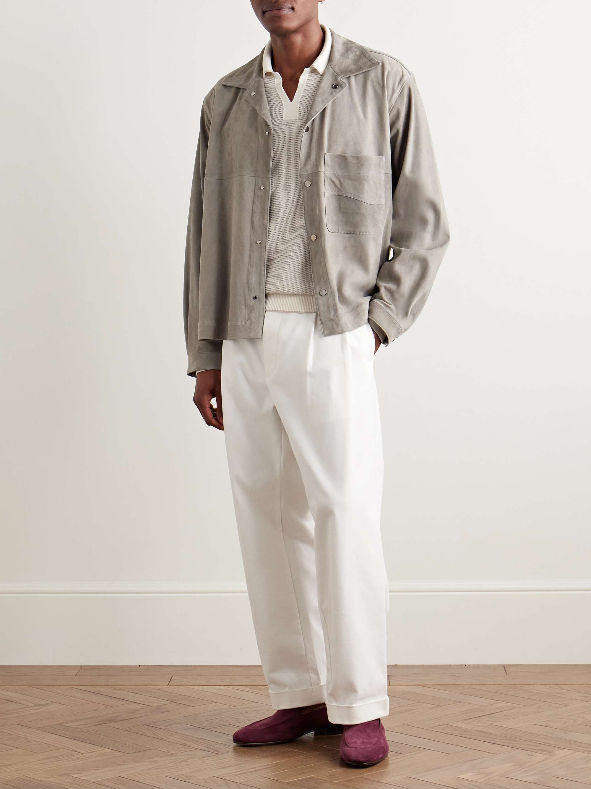 Striped Silk and Cashmere-Blend Polo Shirt view