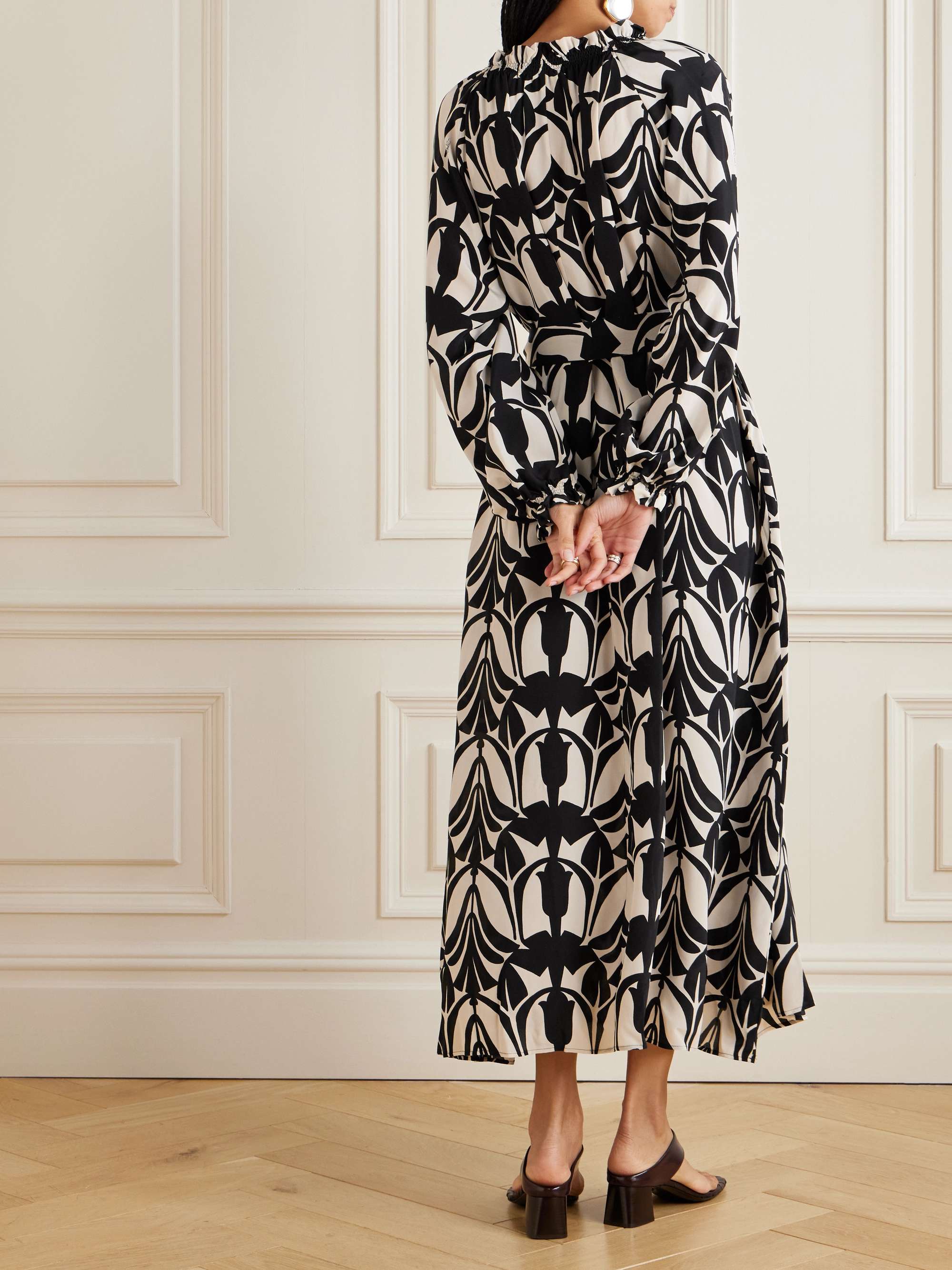 Cerere printed silk crepe de chine maxi dress view