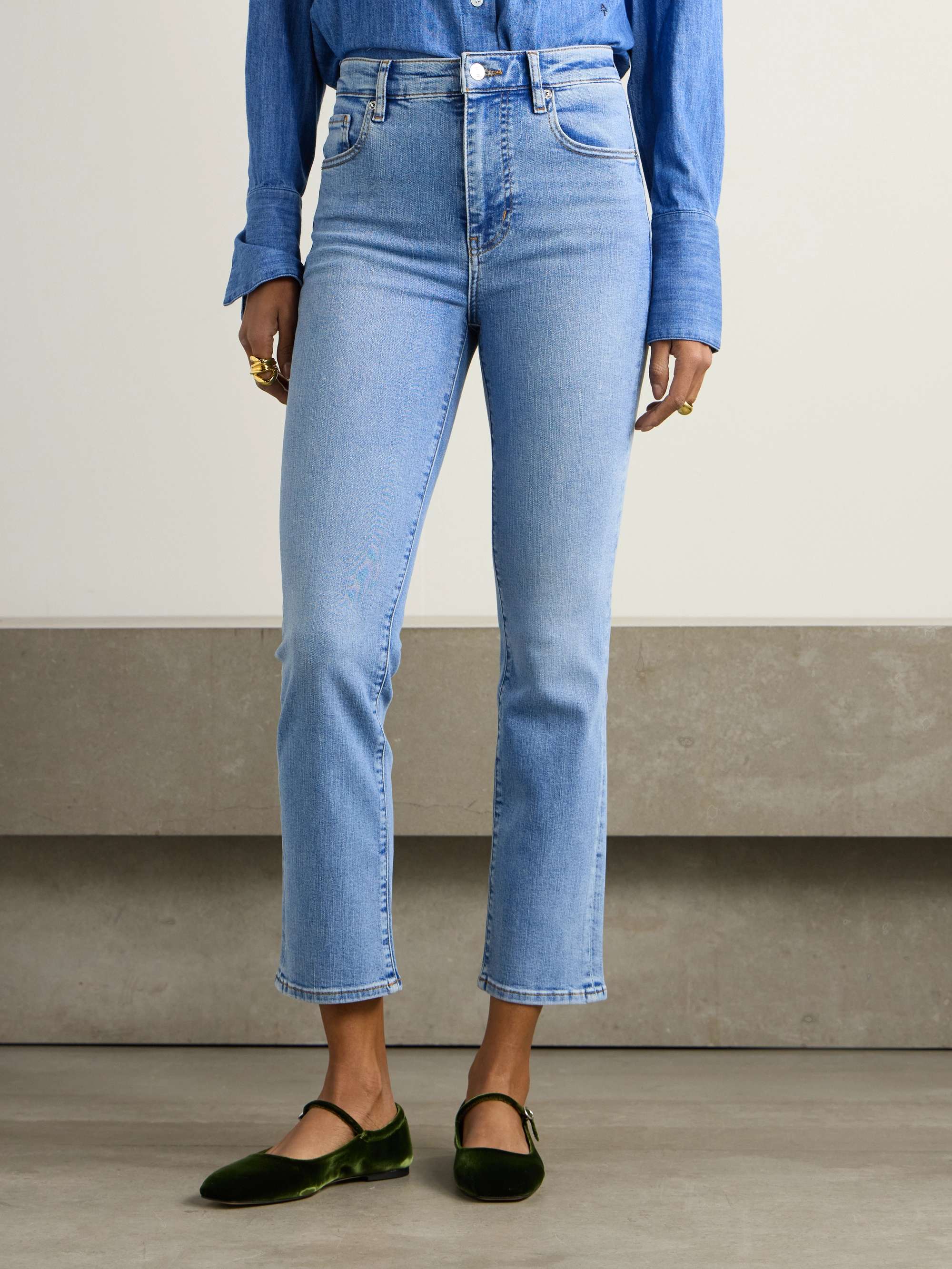 The Pencil cropped high-rise skinny jeans view