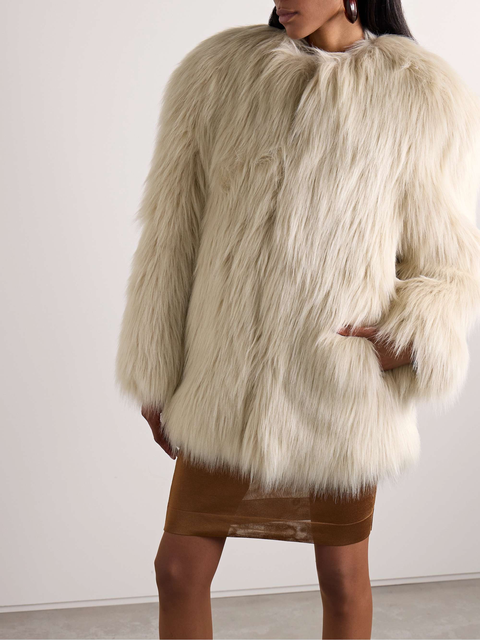 Oversized faux fur coat view