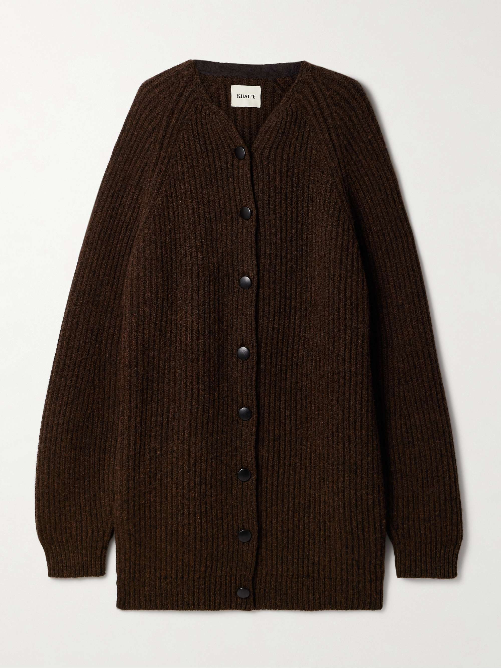 Jina oversized ribbed cashmere cardigan view