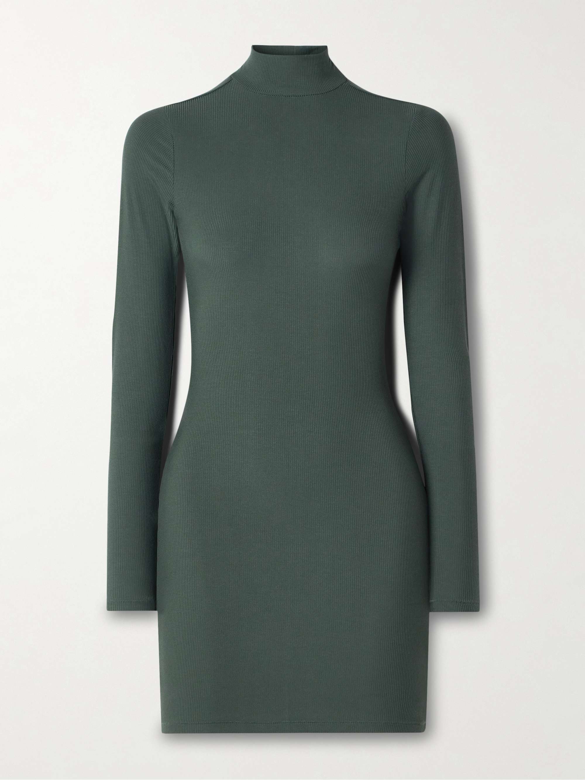 Soft Lounge Ribbed Mock Neck Long Sleeve stretch-modal mini dress view