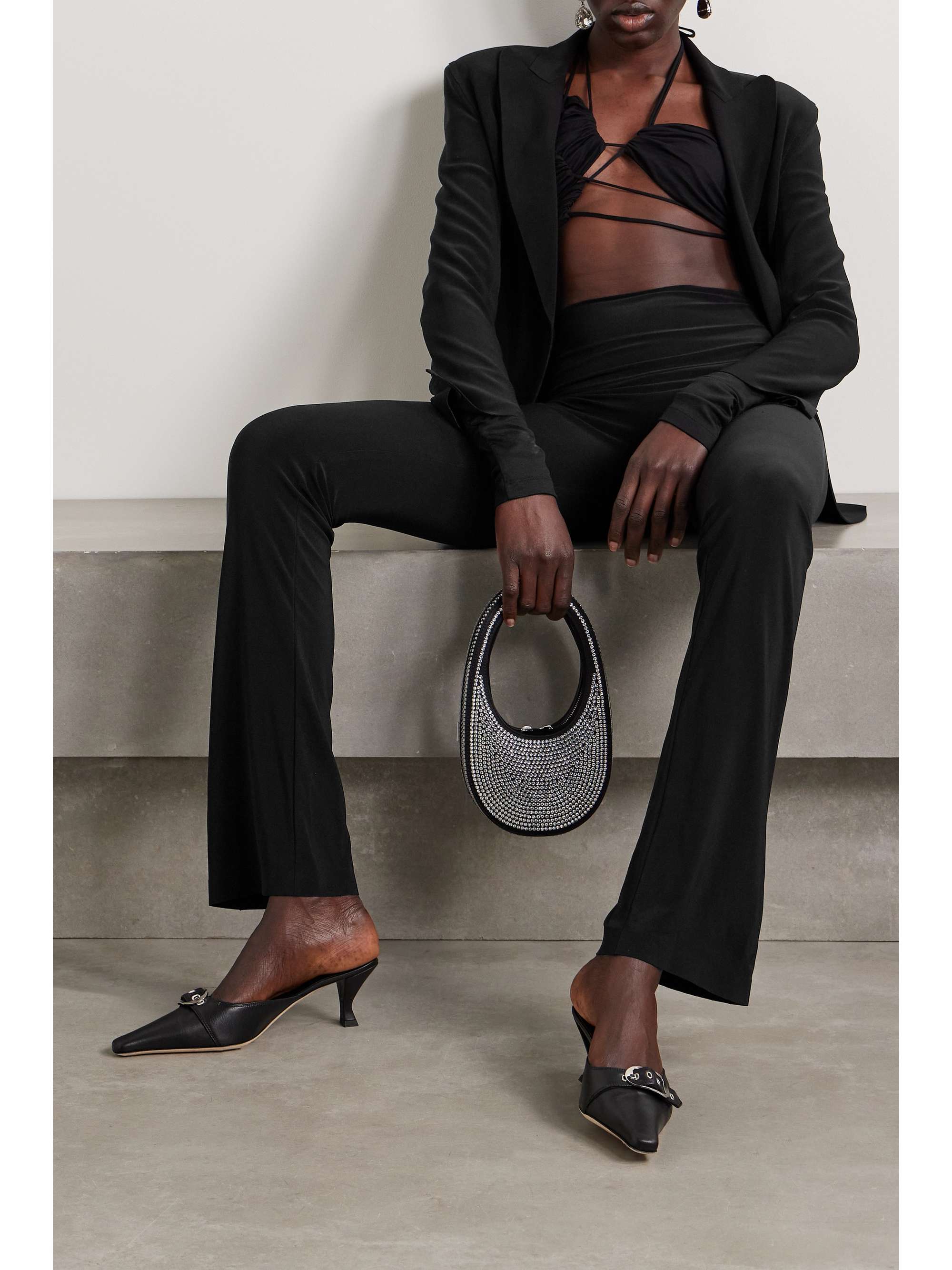 Stretch-jersey straight-leg pants view