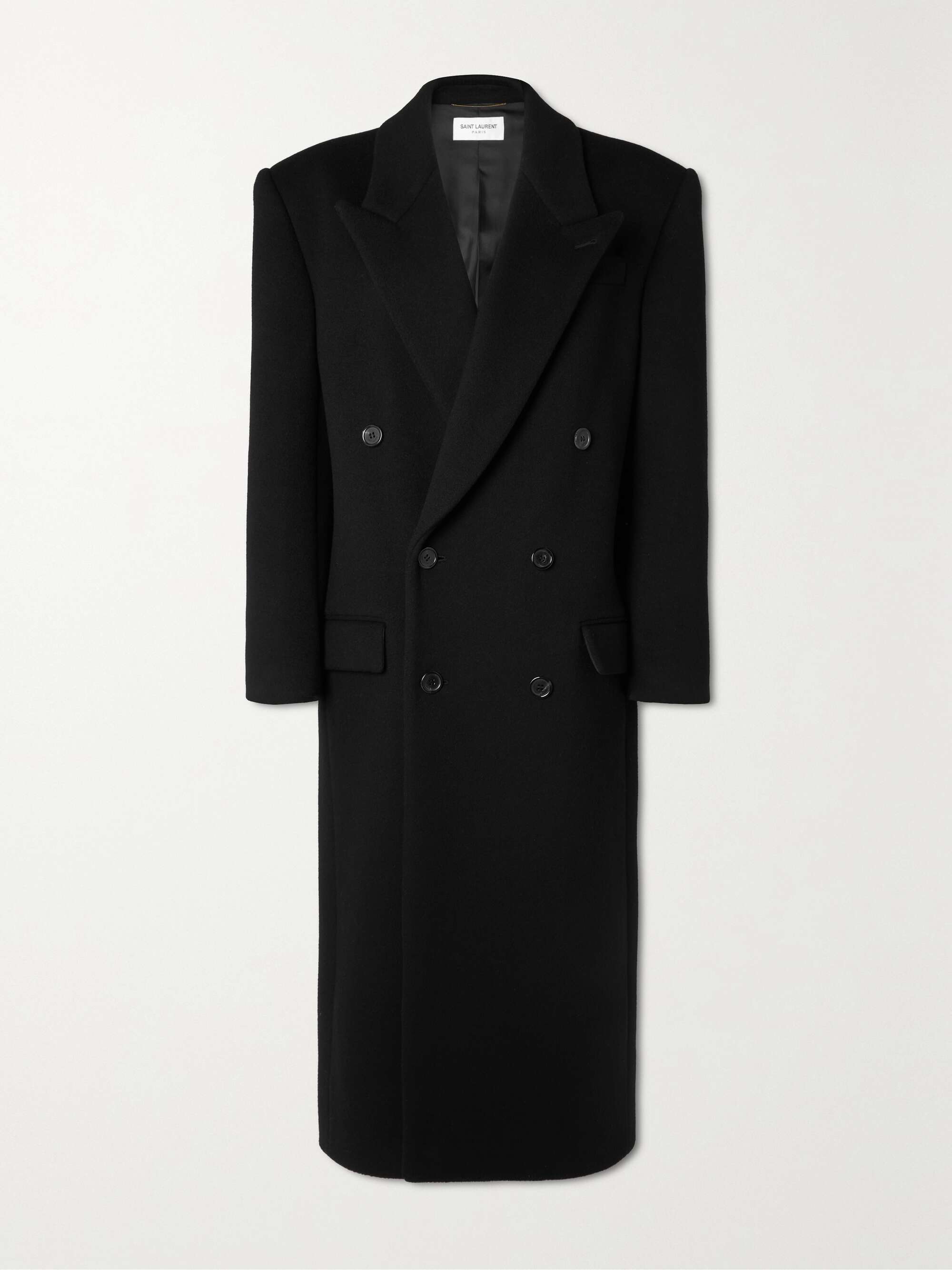 Double-breasted wool coat view
