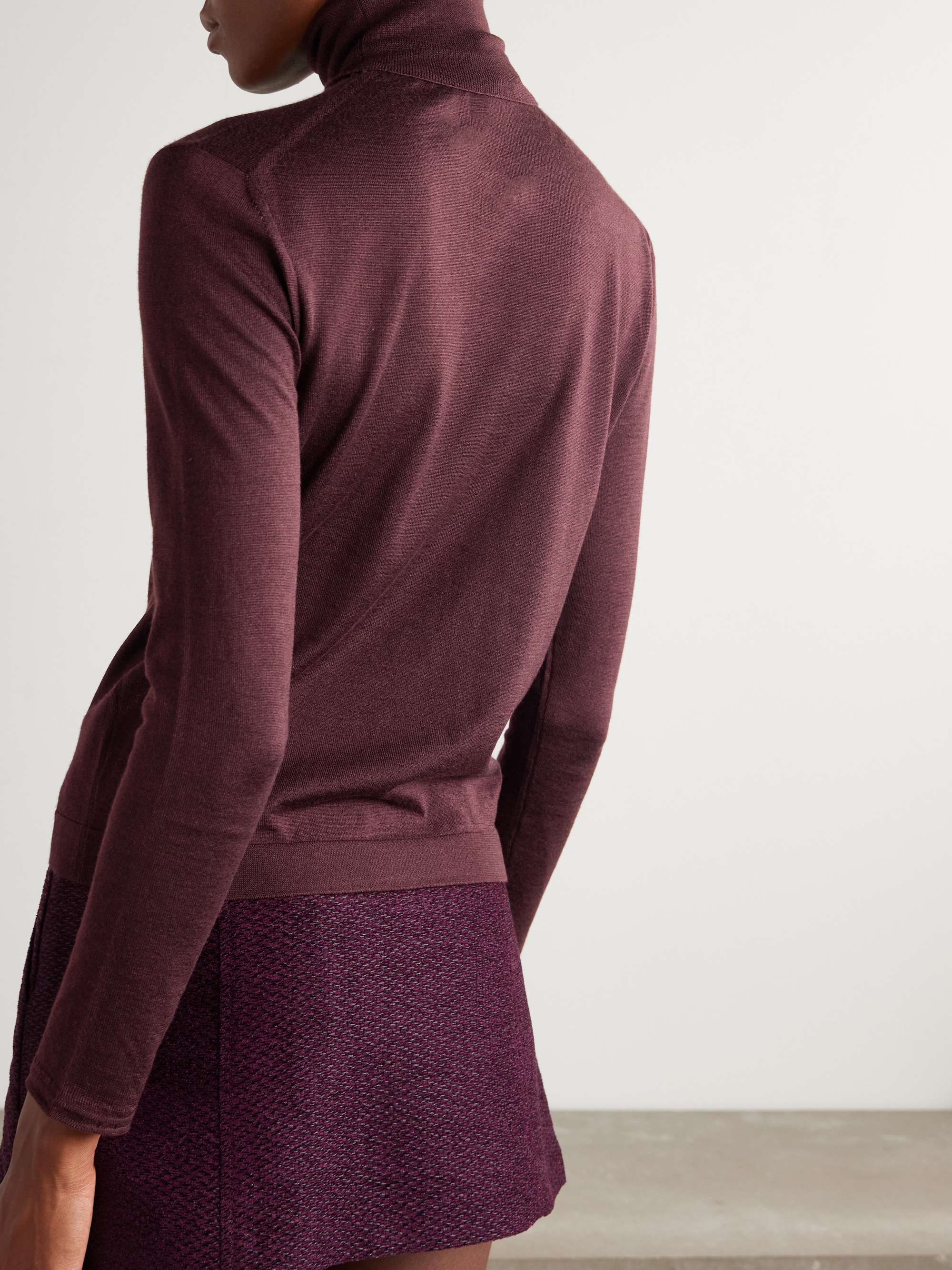 Cashmere and silk-blend turtleneck sweater view