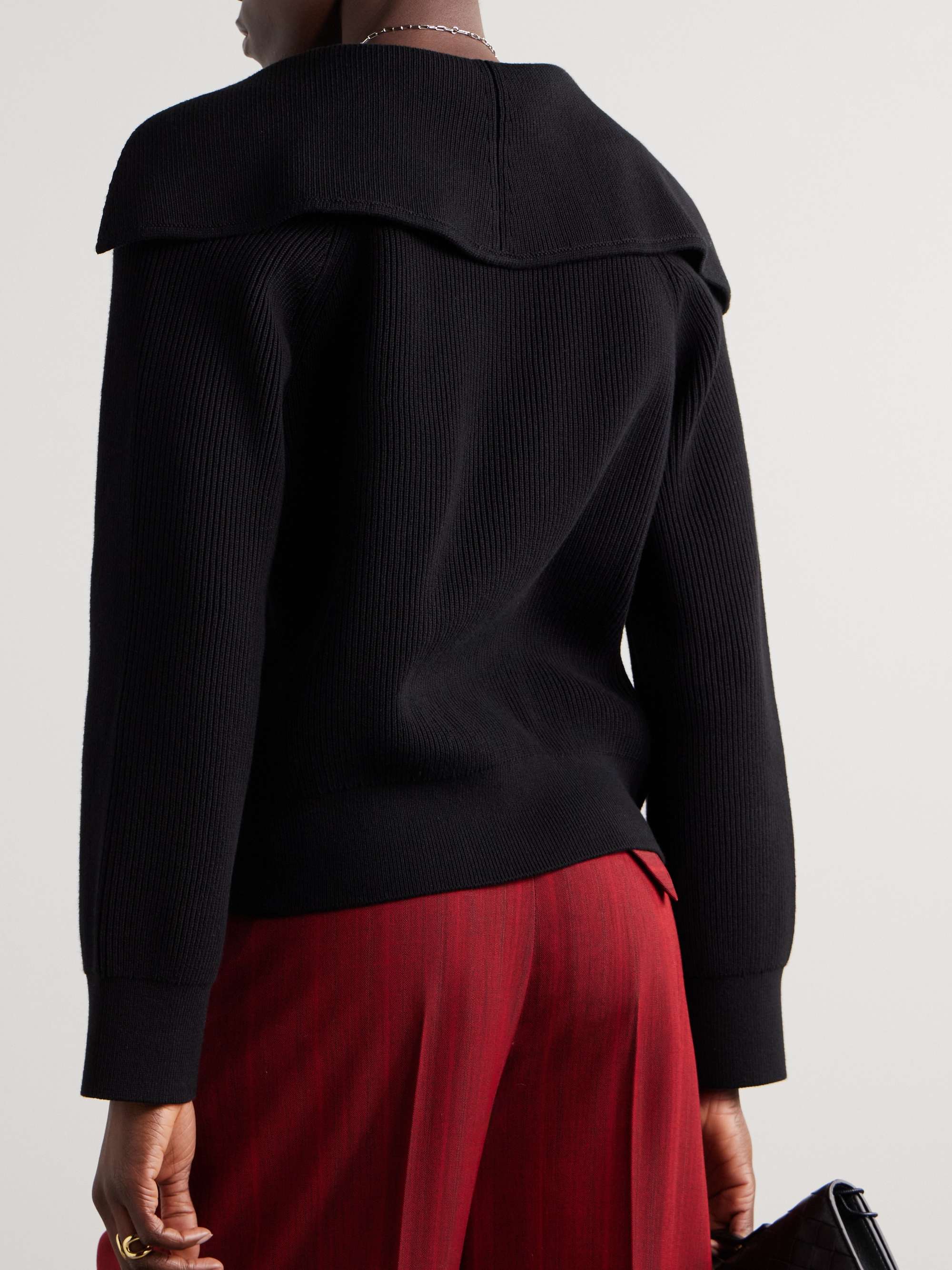 Ribbed cotton-blend sweater view