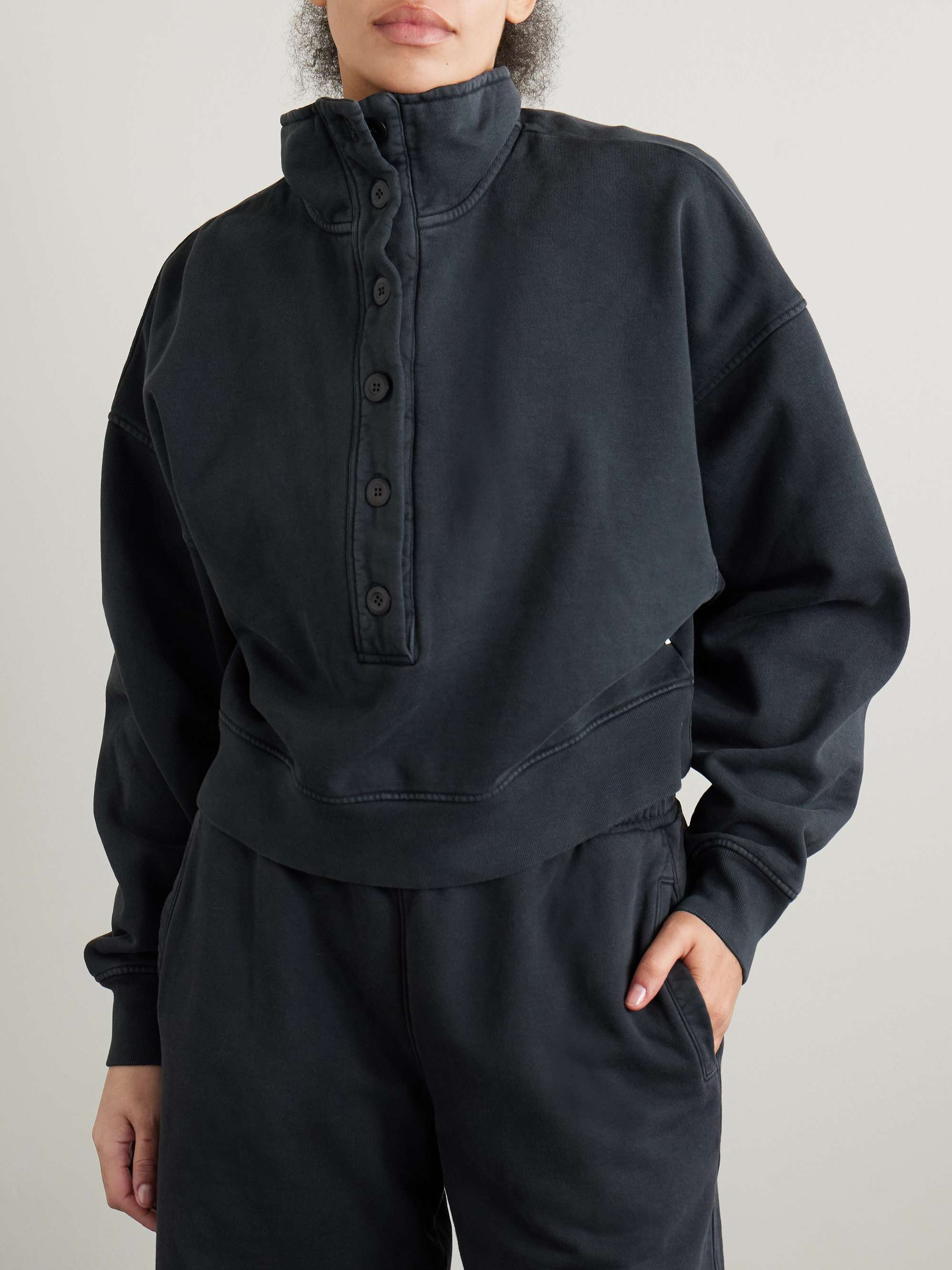Mirelle cropped cotton-jersey sweatshirt view