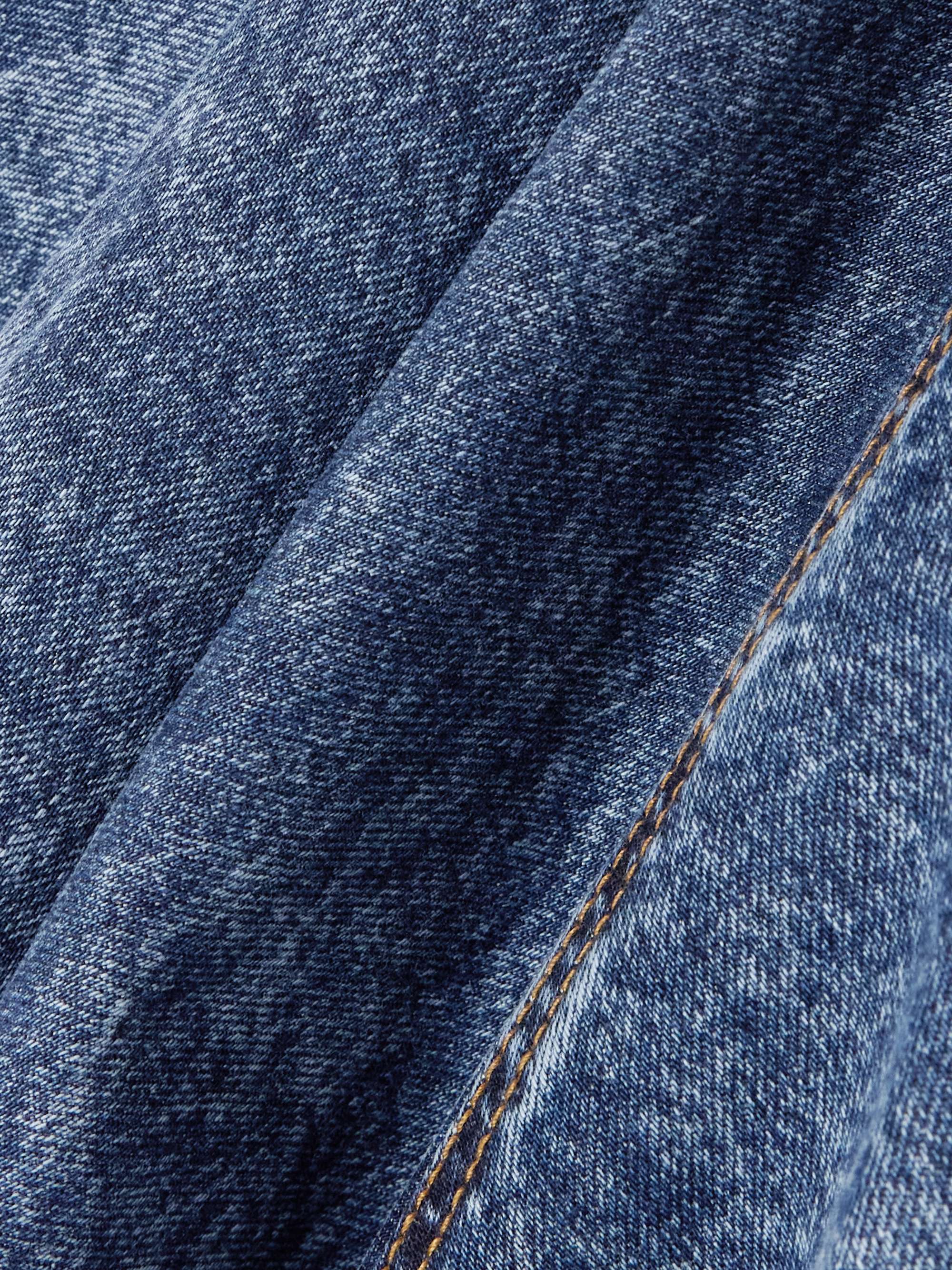 Pleated denim mini skirt view