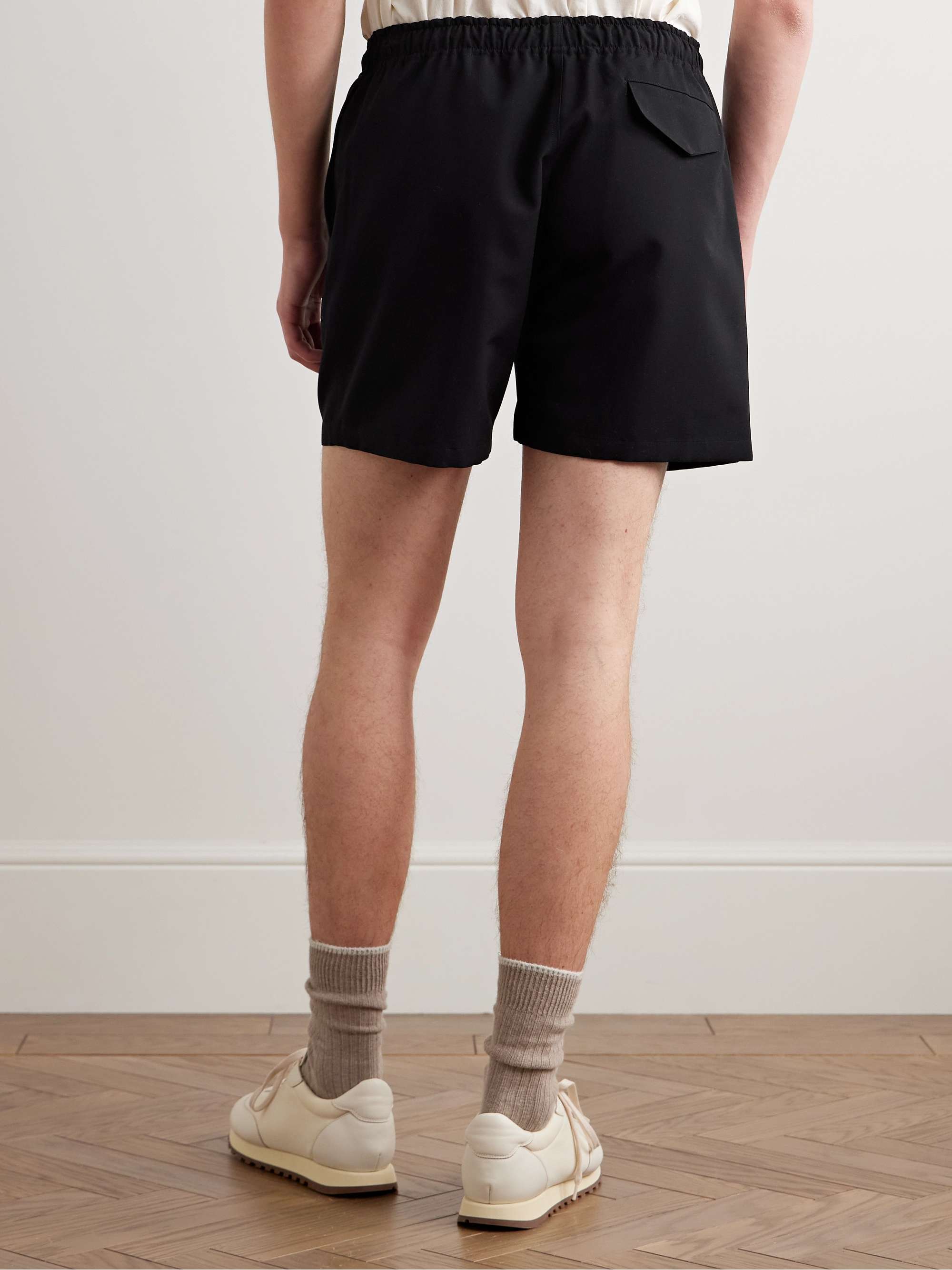 Straight-Leg Wool-Faille Drawstring Shorts view