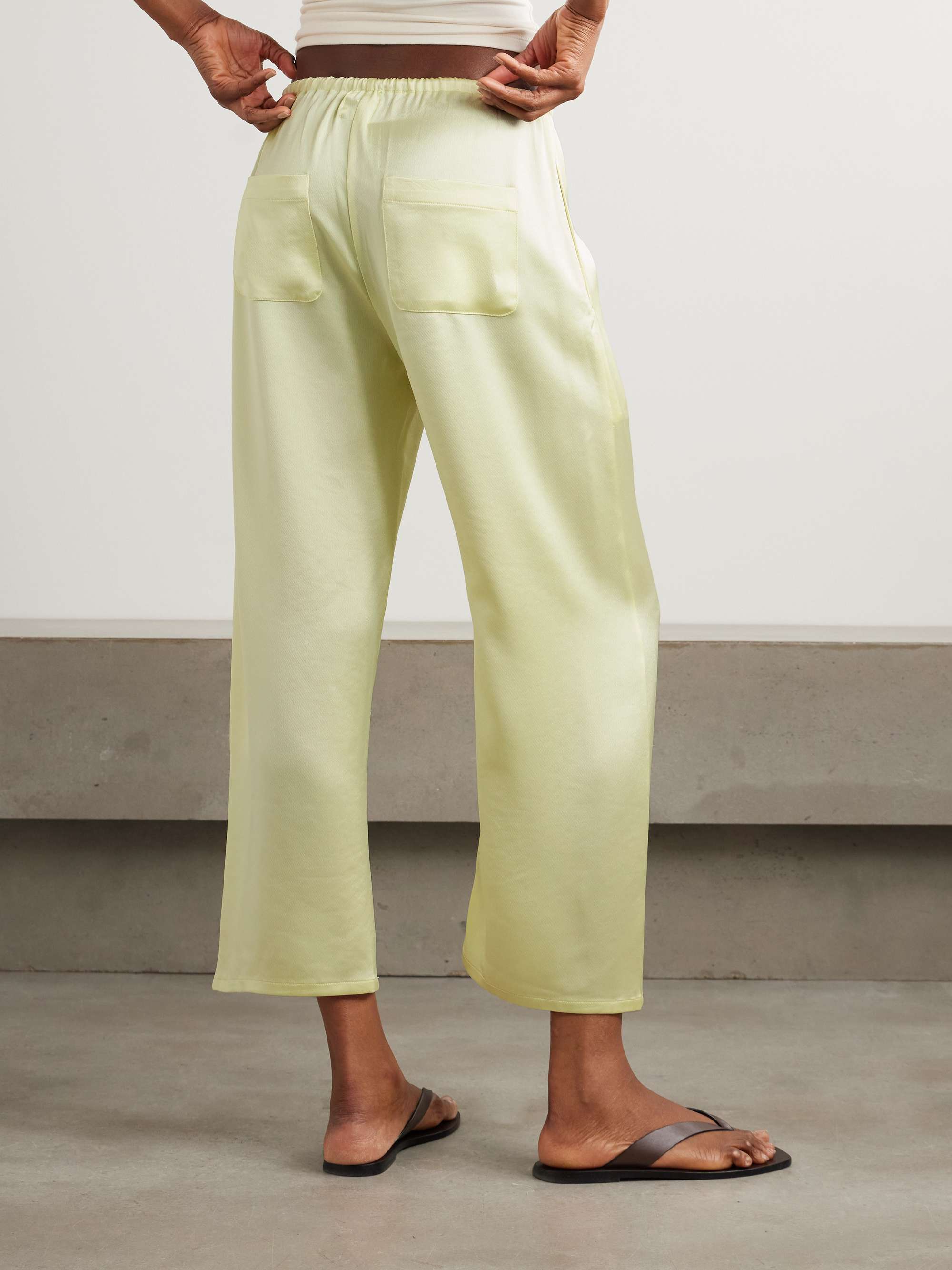 Barb cropped satin wide-leg pants view