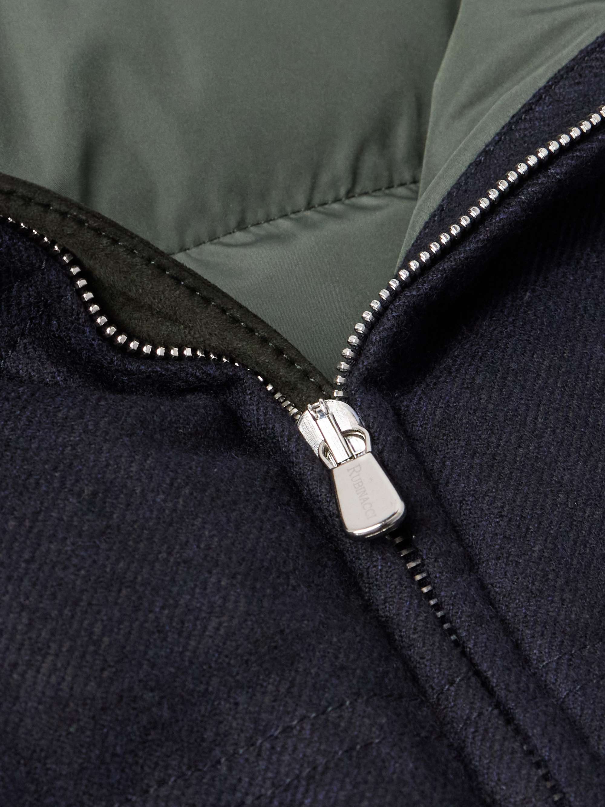 Suede-Trimmed Quilted Wool and Cashmere-Blend Down Gilet view