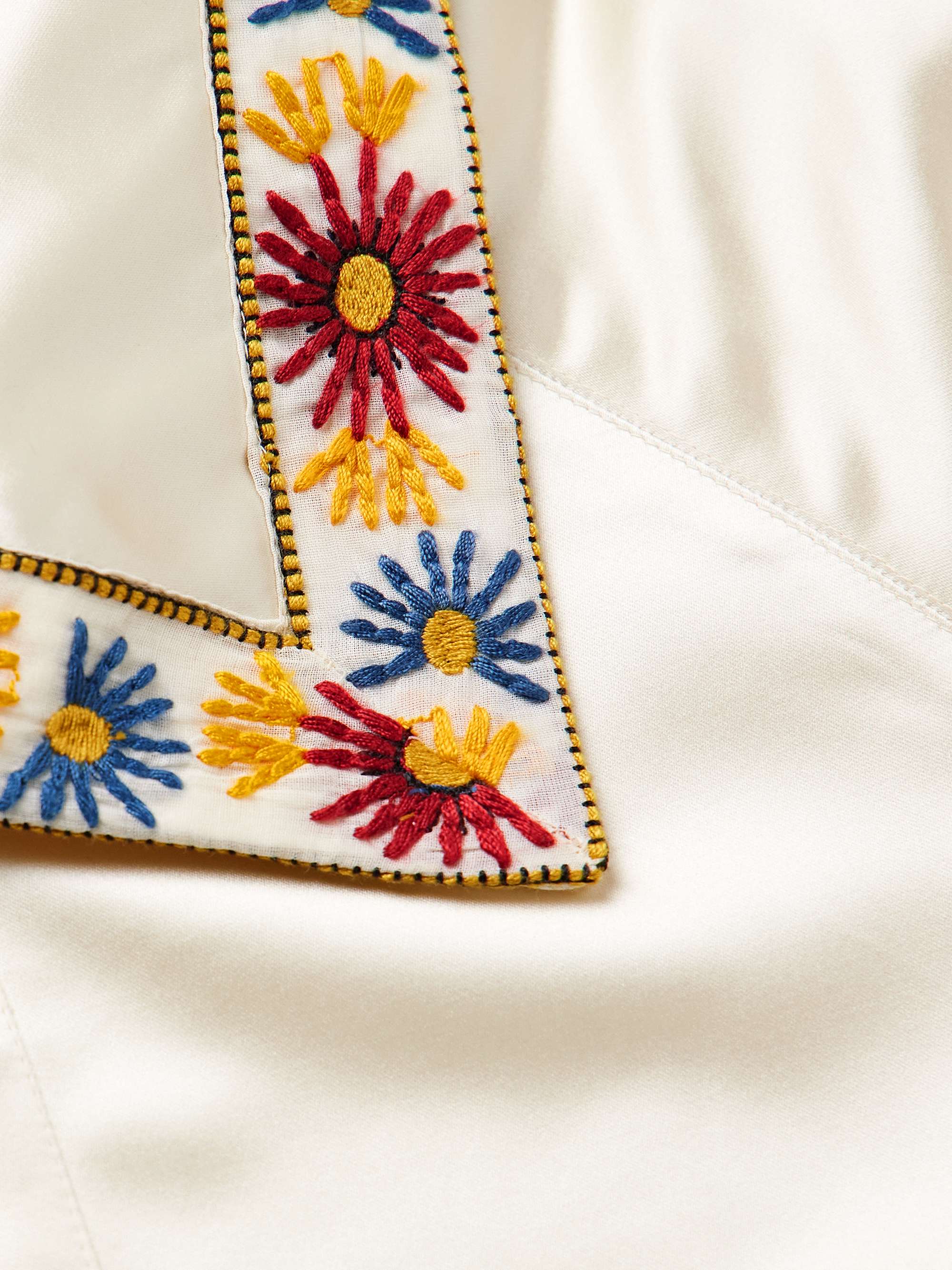 Candyfloss Embroidered Voile-Trimmed Satin Track Jacket view