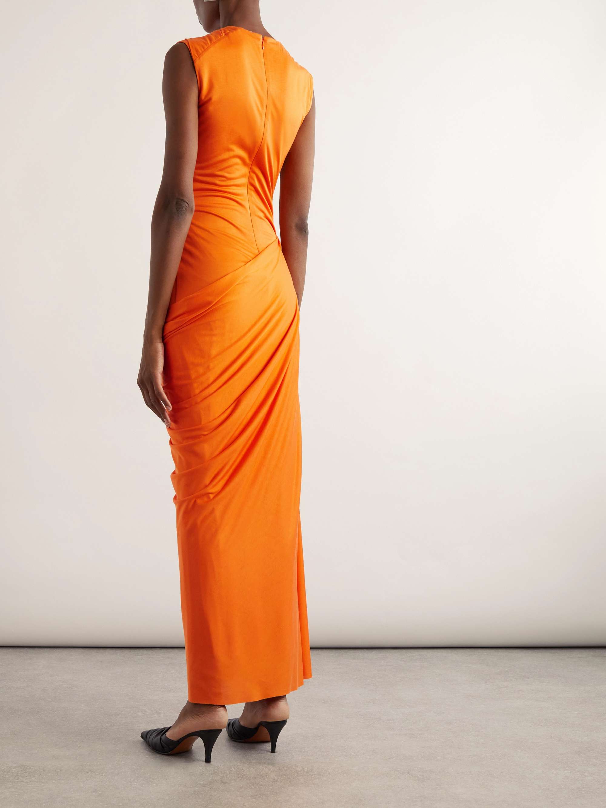 Draped silk-jersey maxi dress view