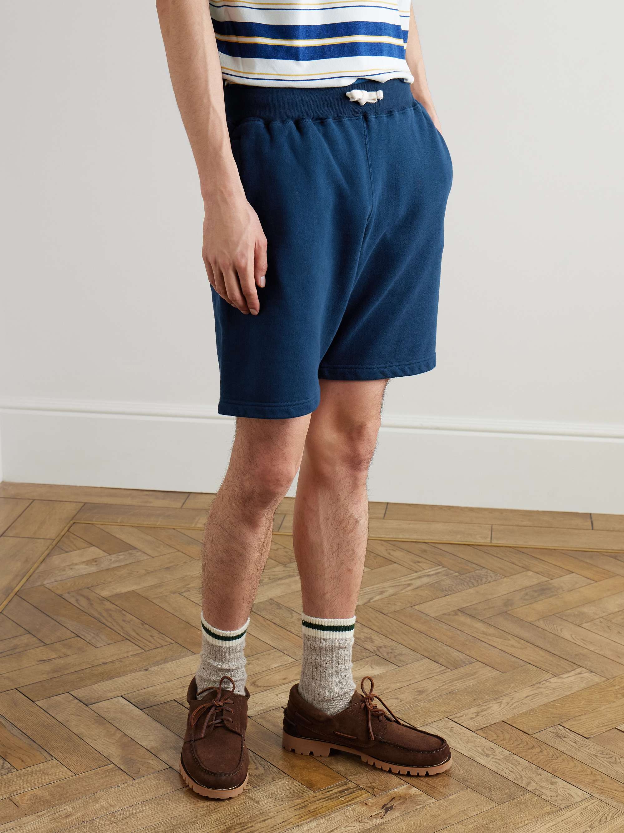 Straight-Leg Cotton-Jersey Drawstring Shorts view