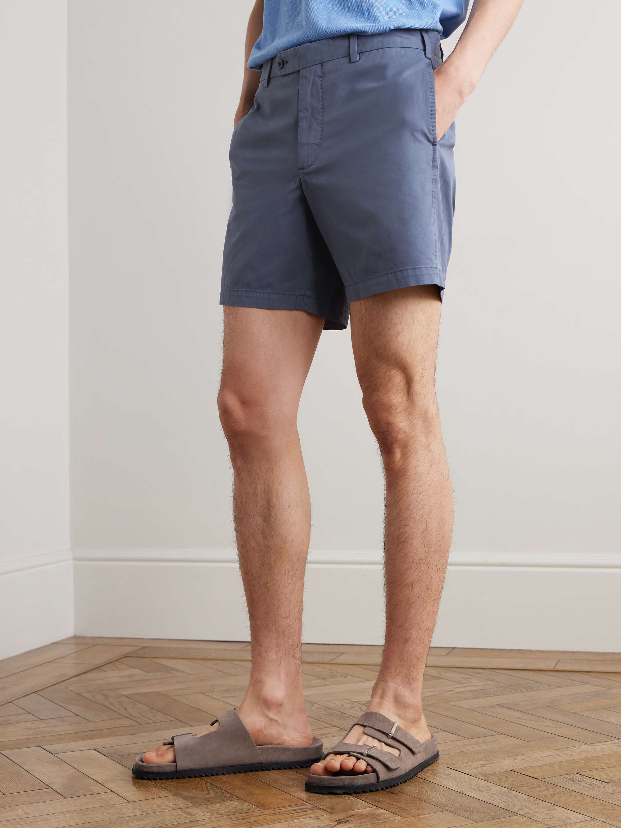 Straight-Leg Garment-Dyed Cotton-Twill Shorts view