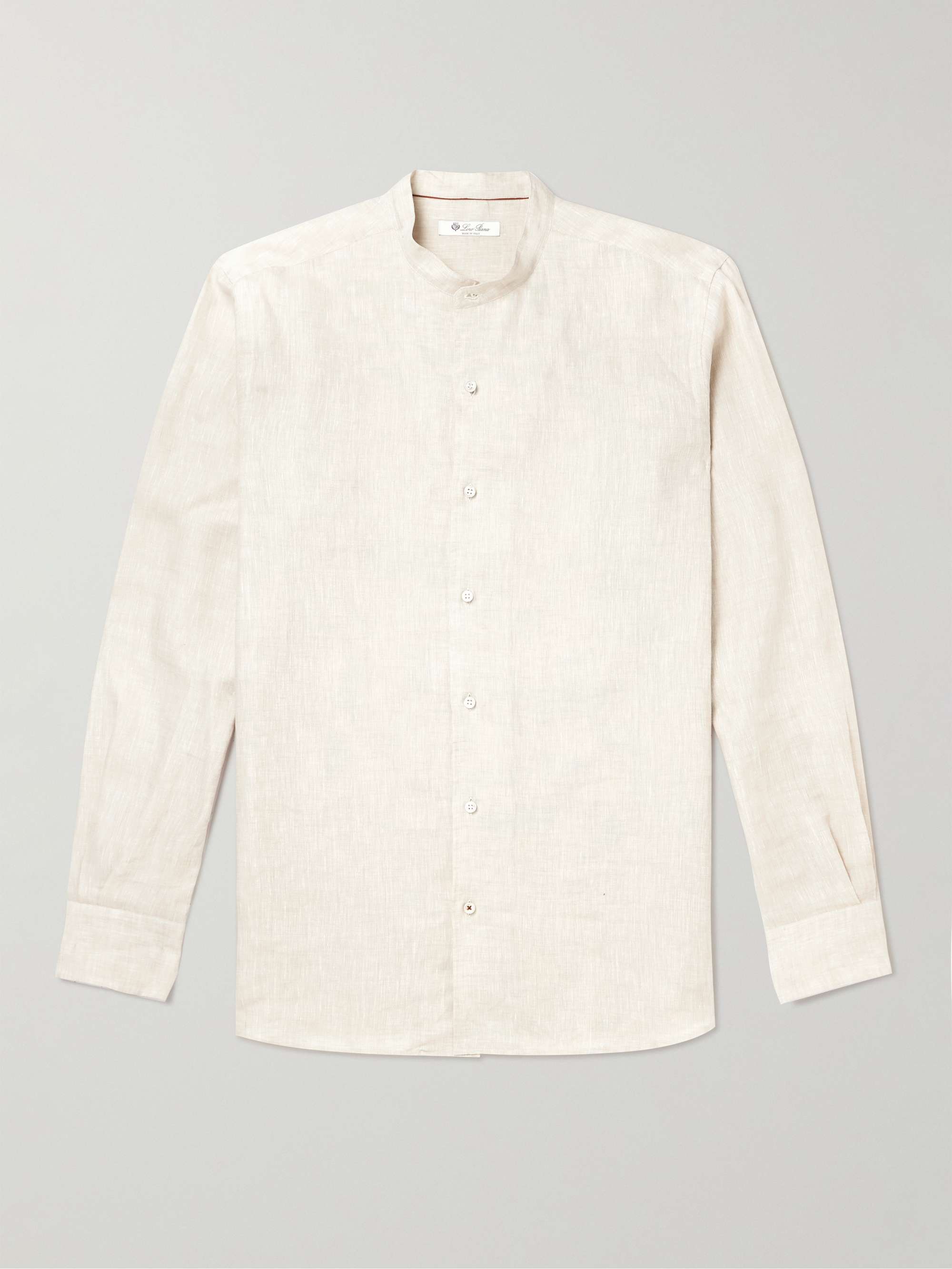 Arizona Grandad-Collar Linen Shirt view