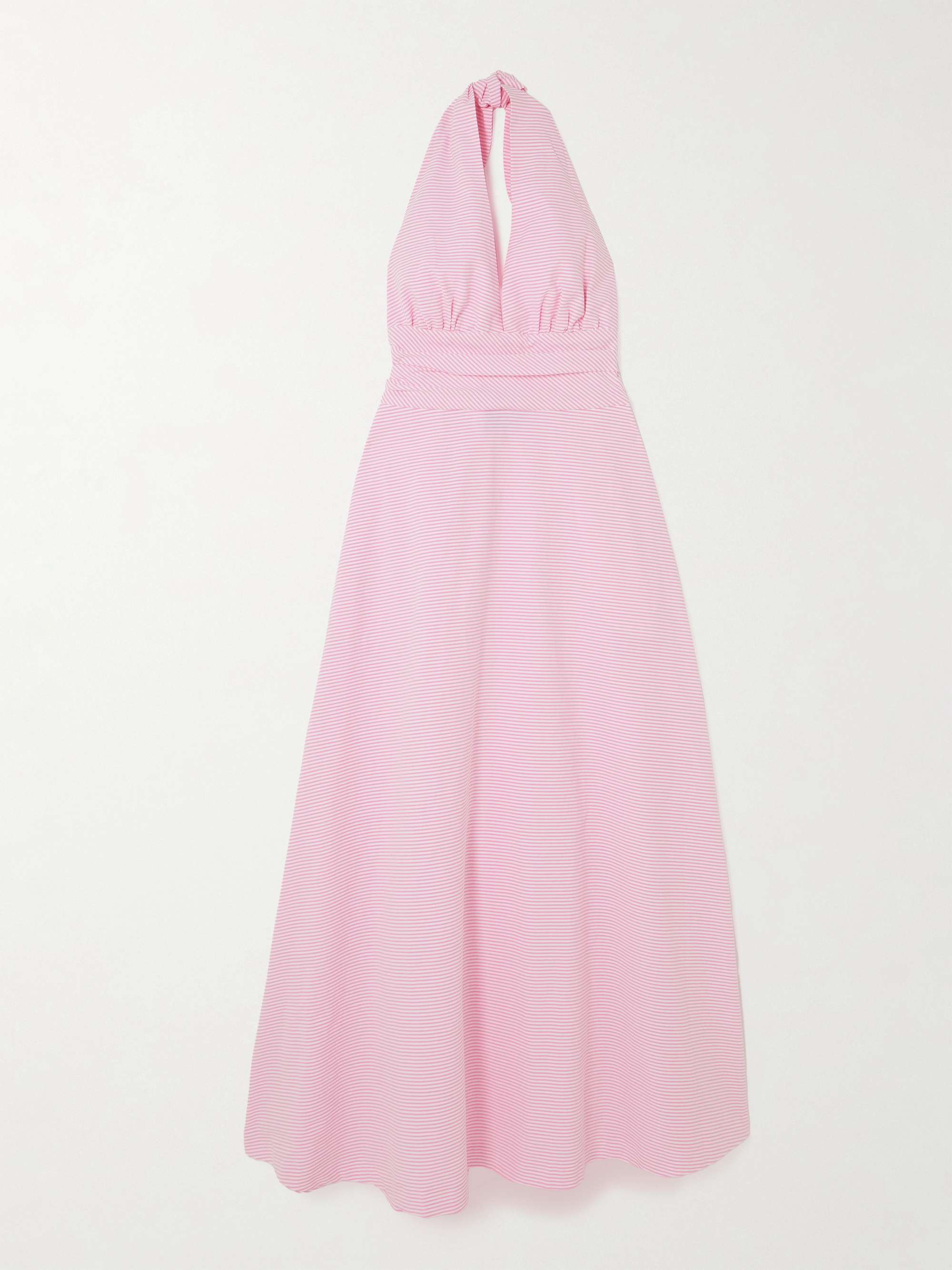 Marilyn striped cotton halterneck maxi dress view