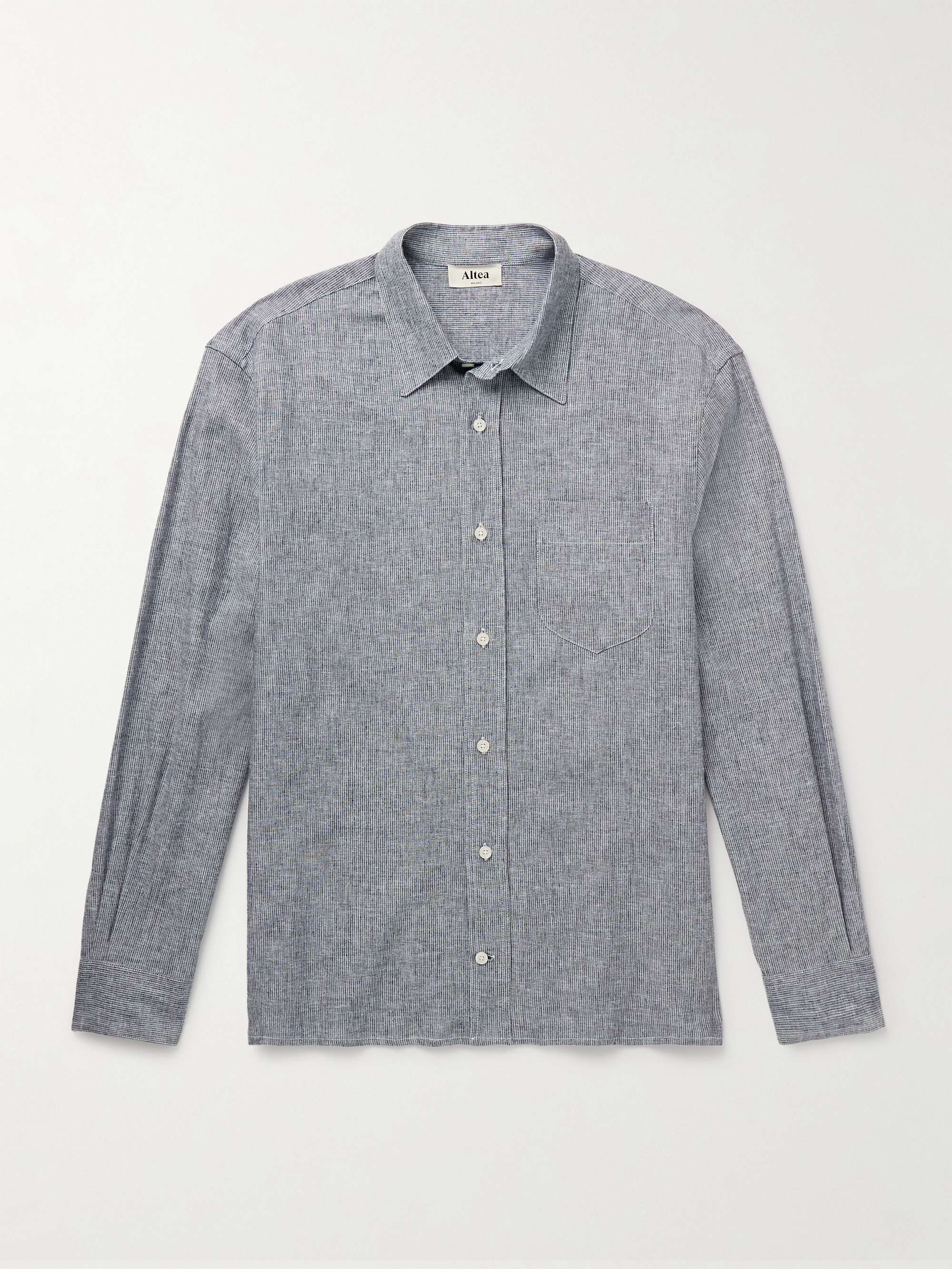 Hugo Striped Linen and Cotton-Blend Shirt view