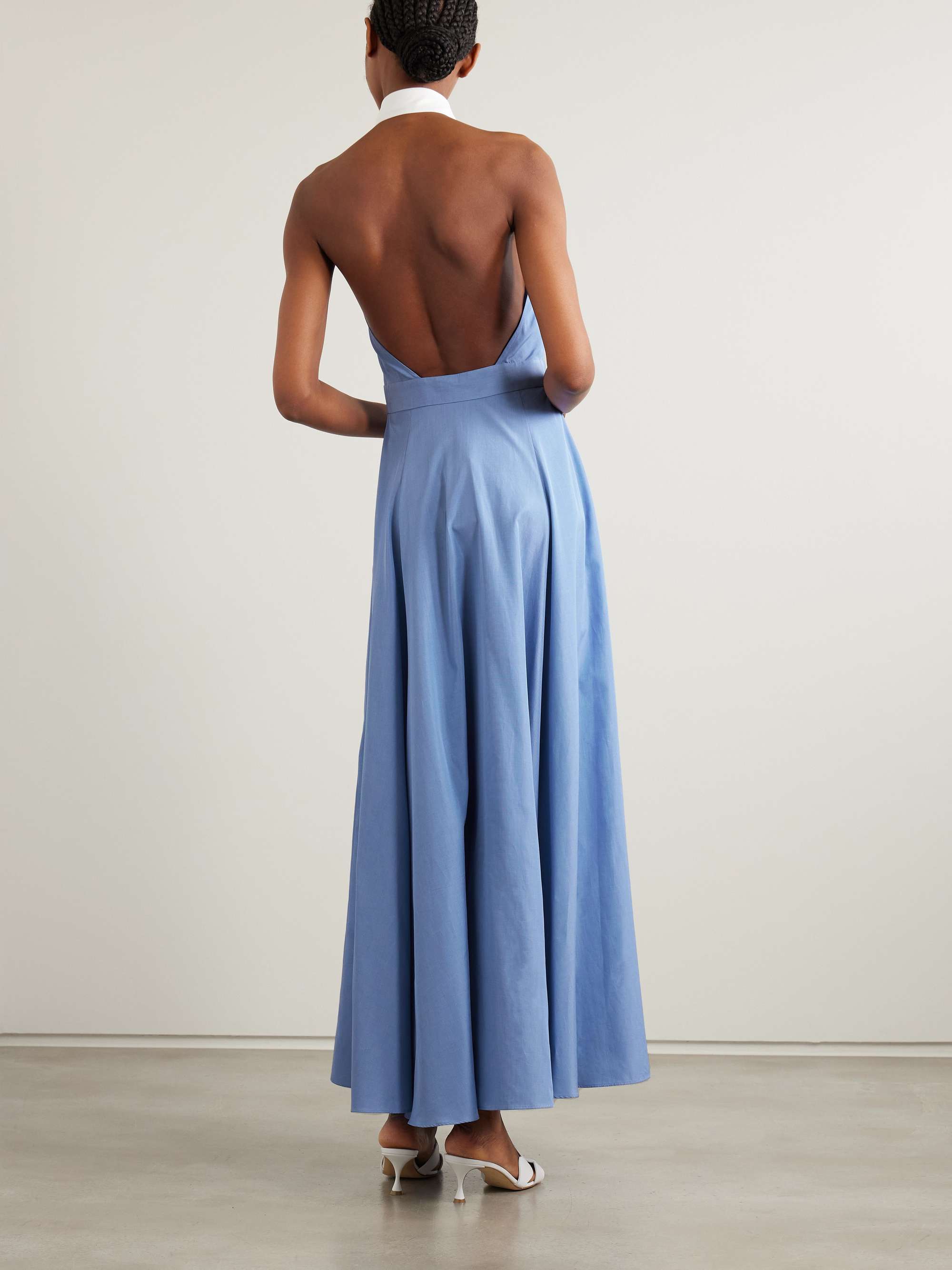 Eldred open-back pleated cotton maxi dress view