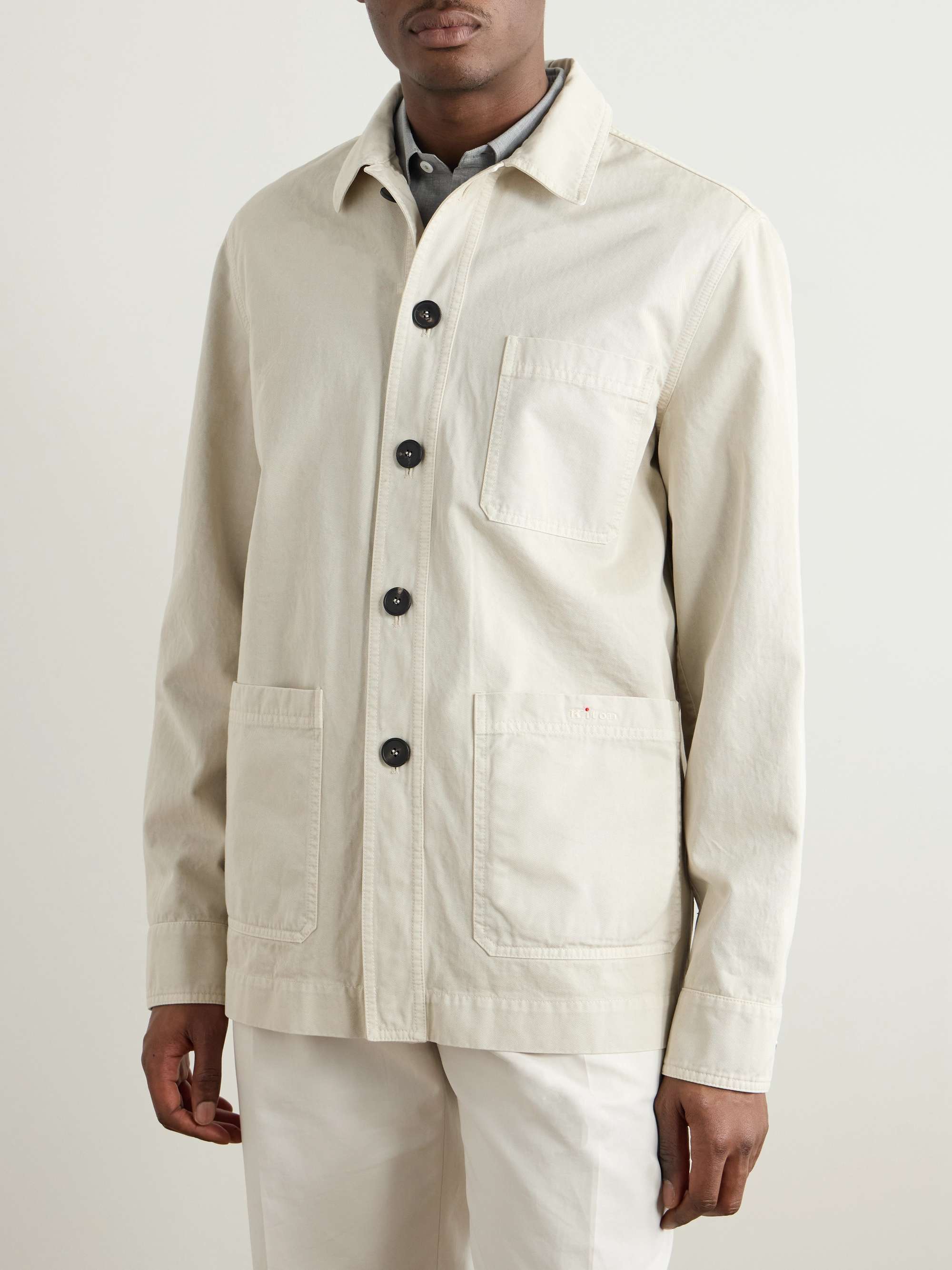Logo-Embroidered Cotton-Twill Overshirt view