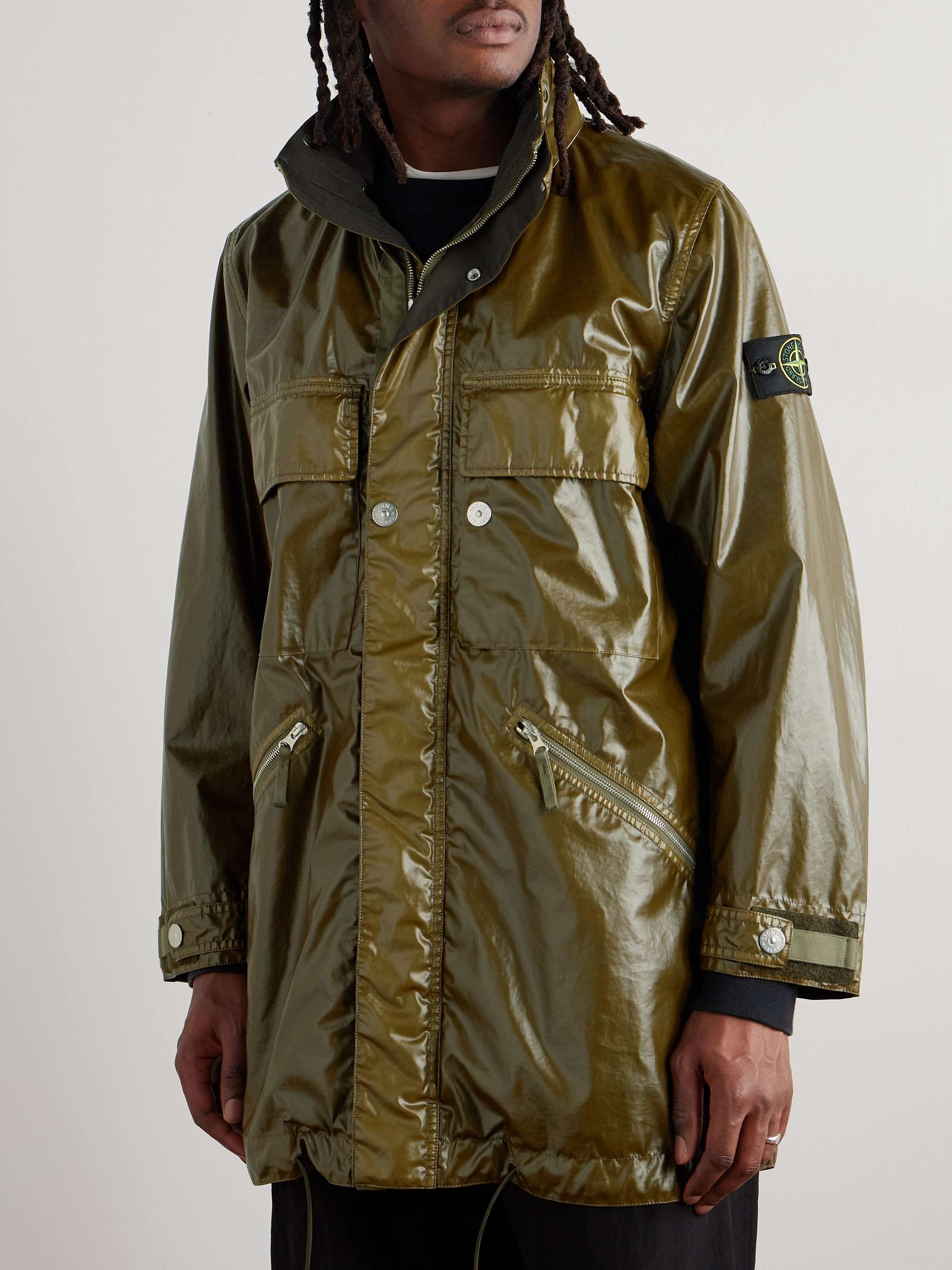 Garment-Dyed Mussola Gommata Coated Cotton-Shell Parka view
