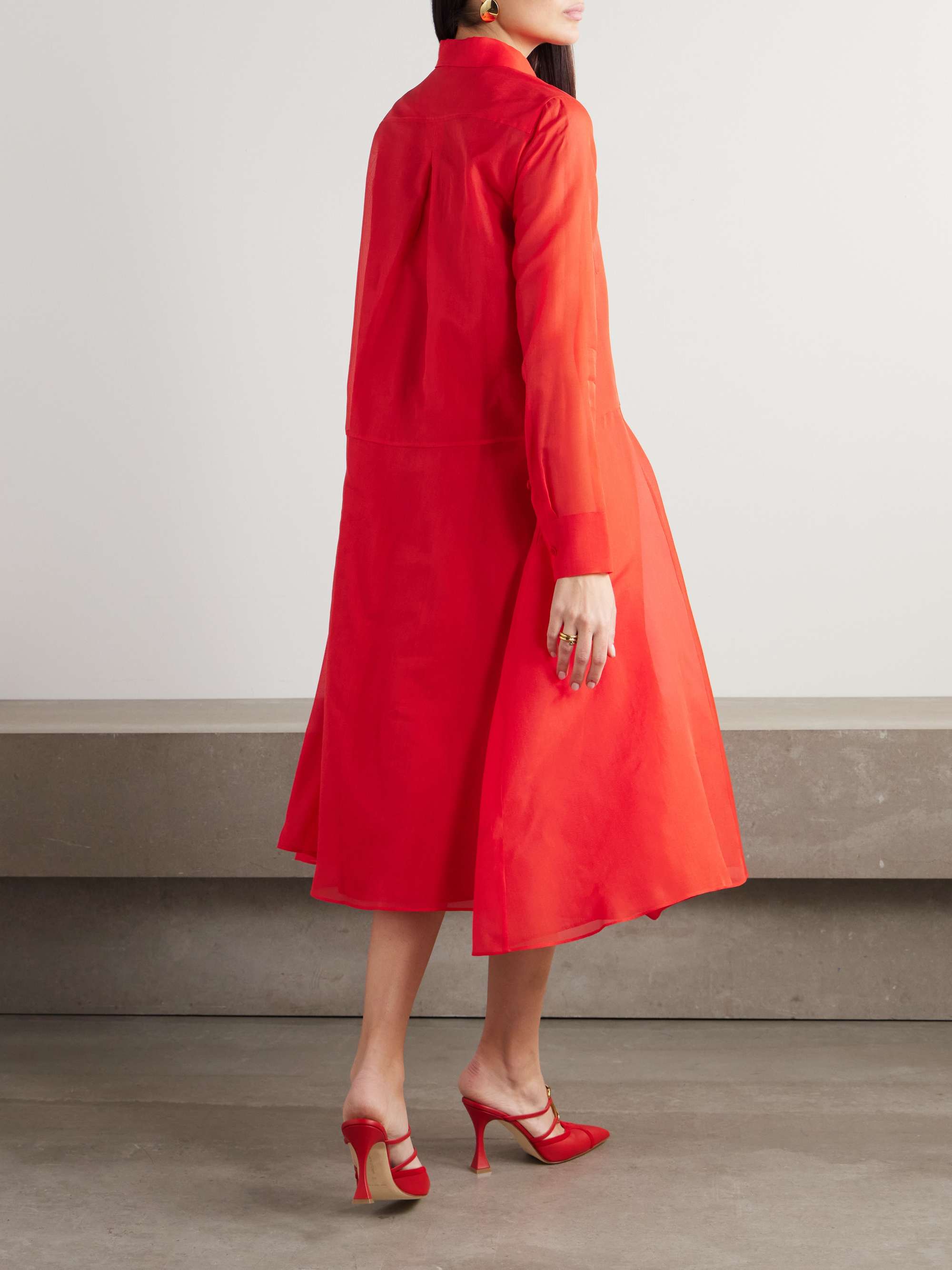 Sissy silk-organza midi dress view