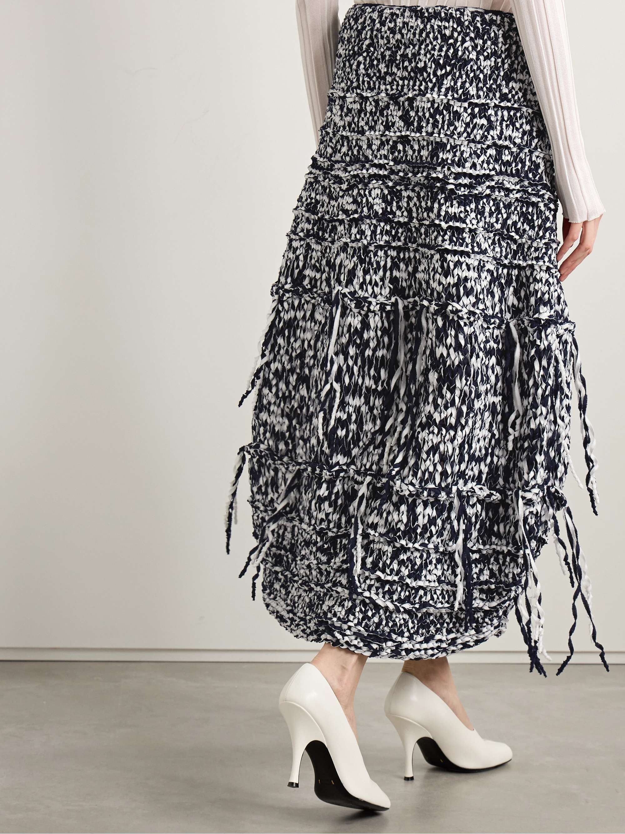 Inna fringed cotton-blend midi skirt view