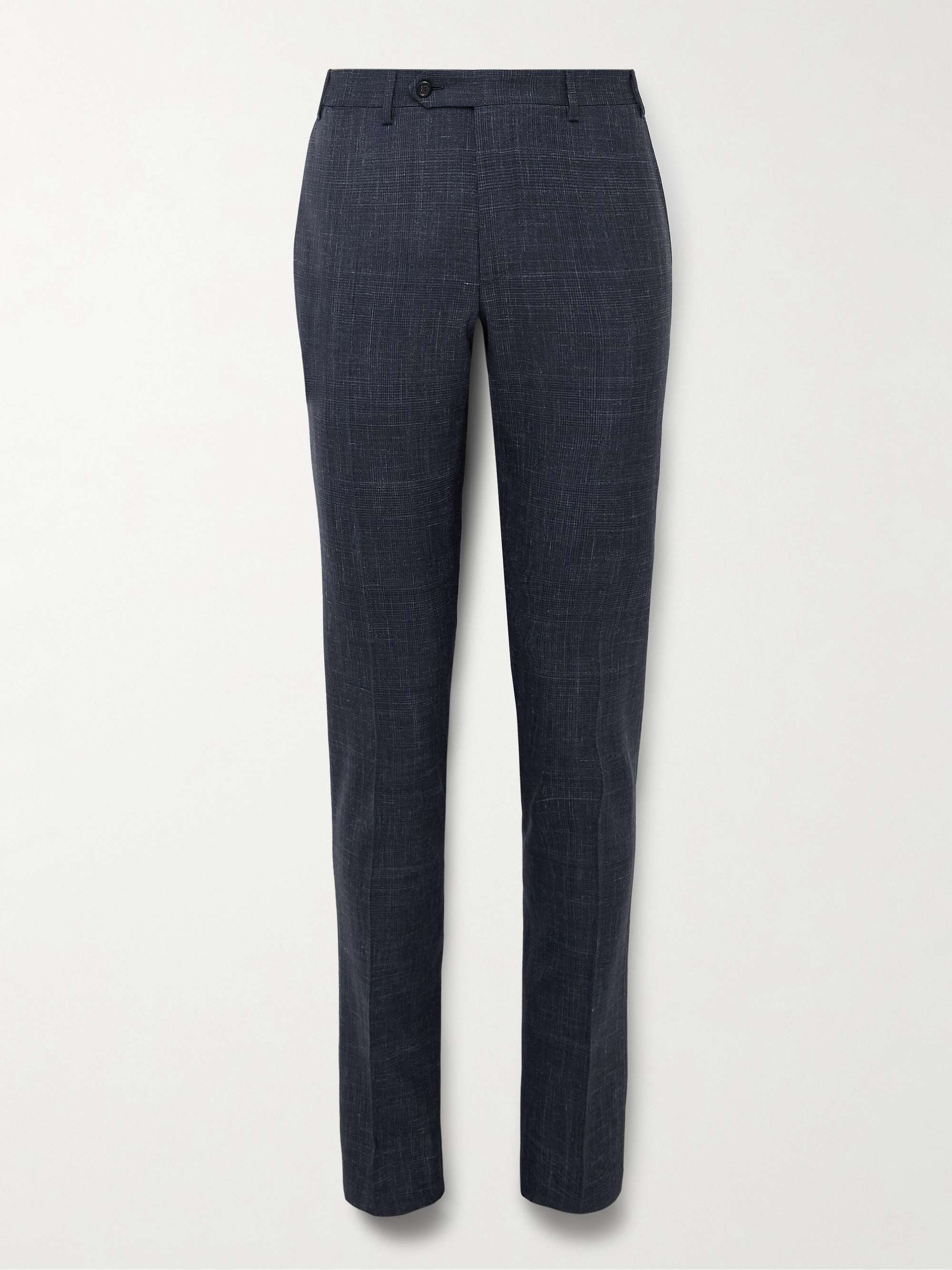 Slim-Fit Wool, Silk and Linen-Blend Suit Trousers view