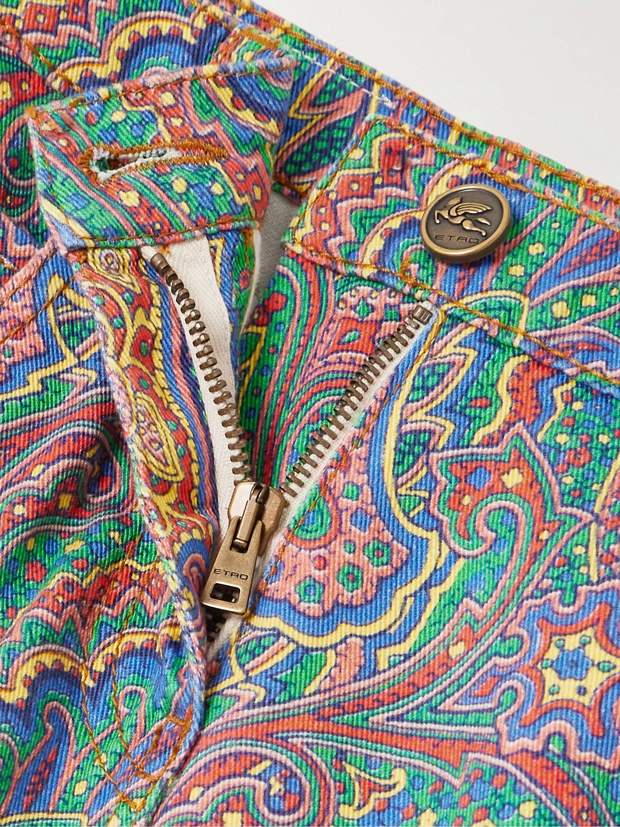 Printed straight-leg jeans view