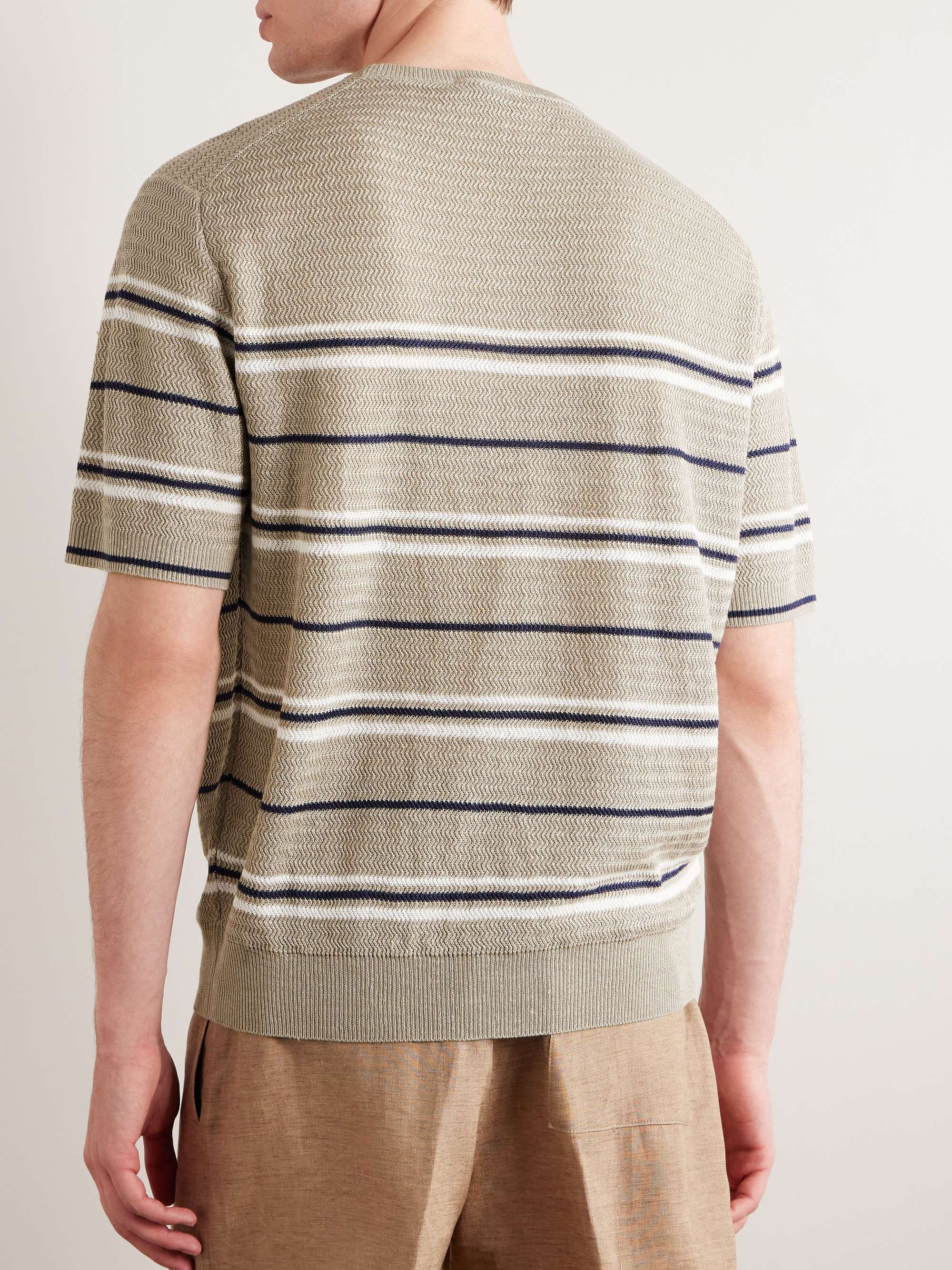 Striped Herringbone Linen T-Shirt view