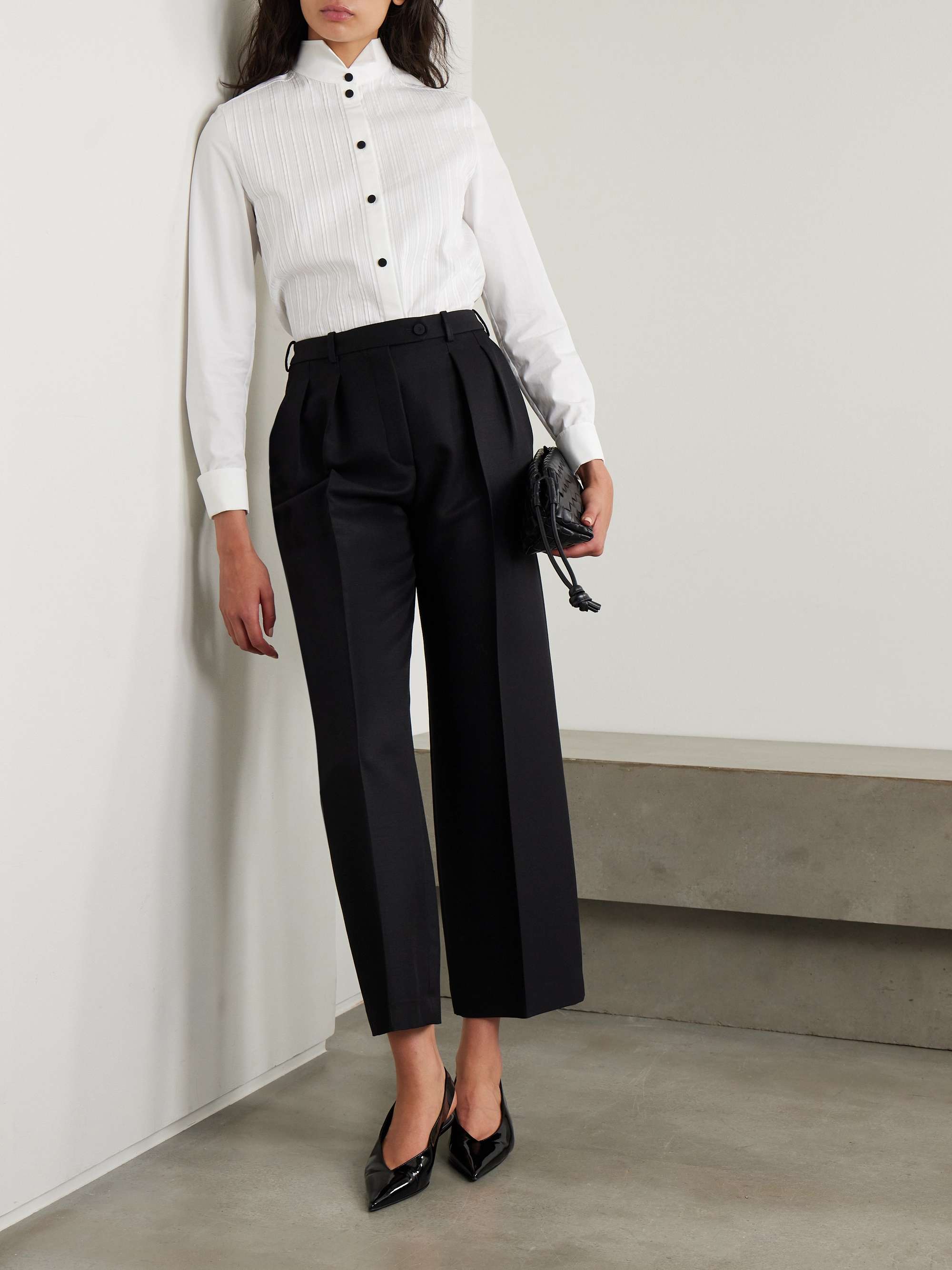 Hadiya pleated cotton-poplin shirt view