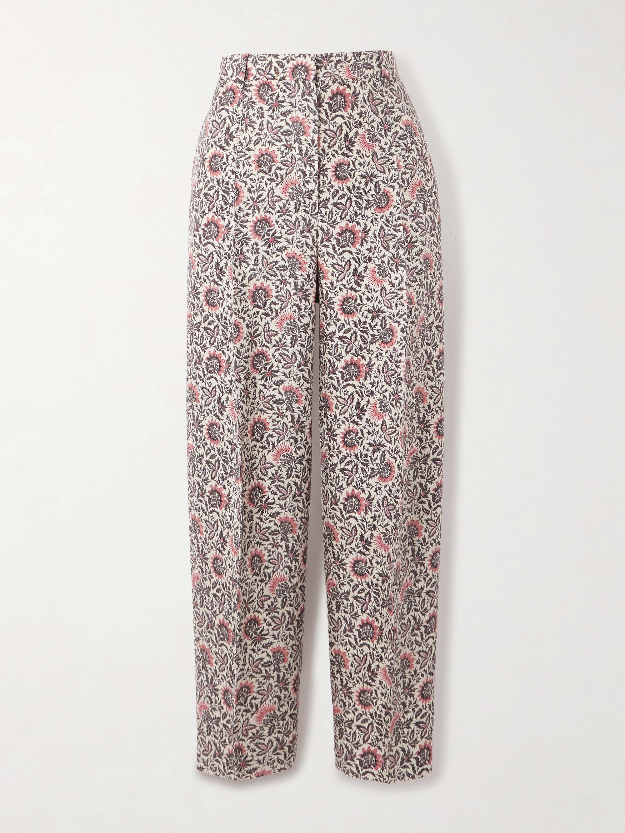 Dan floral-print silk tapered pants view