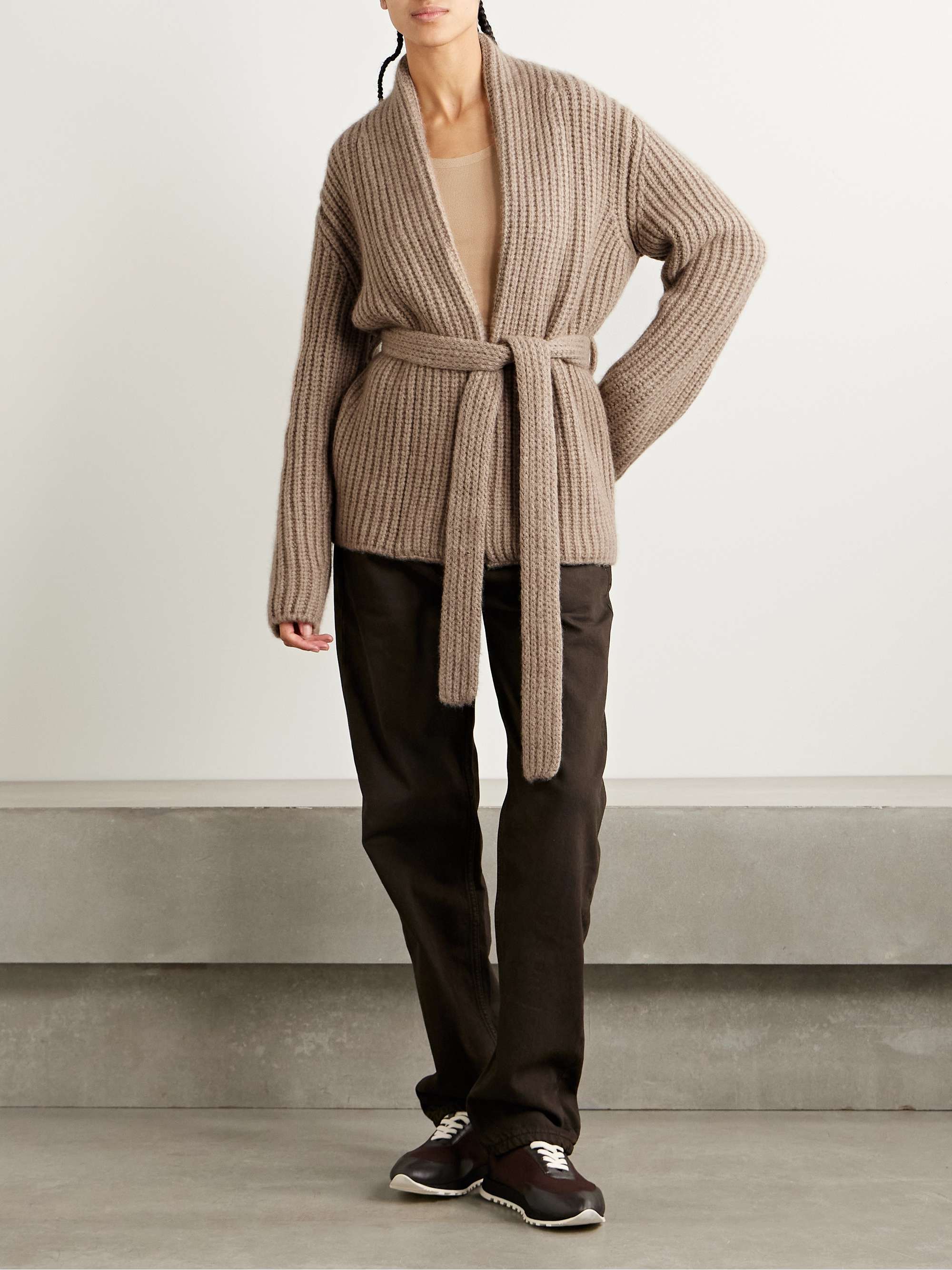 Isotani belted cashmere and silk-blend cardigan view
