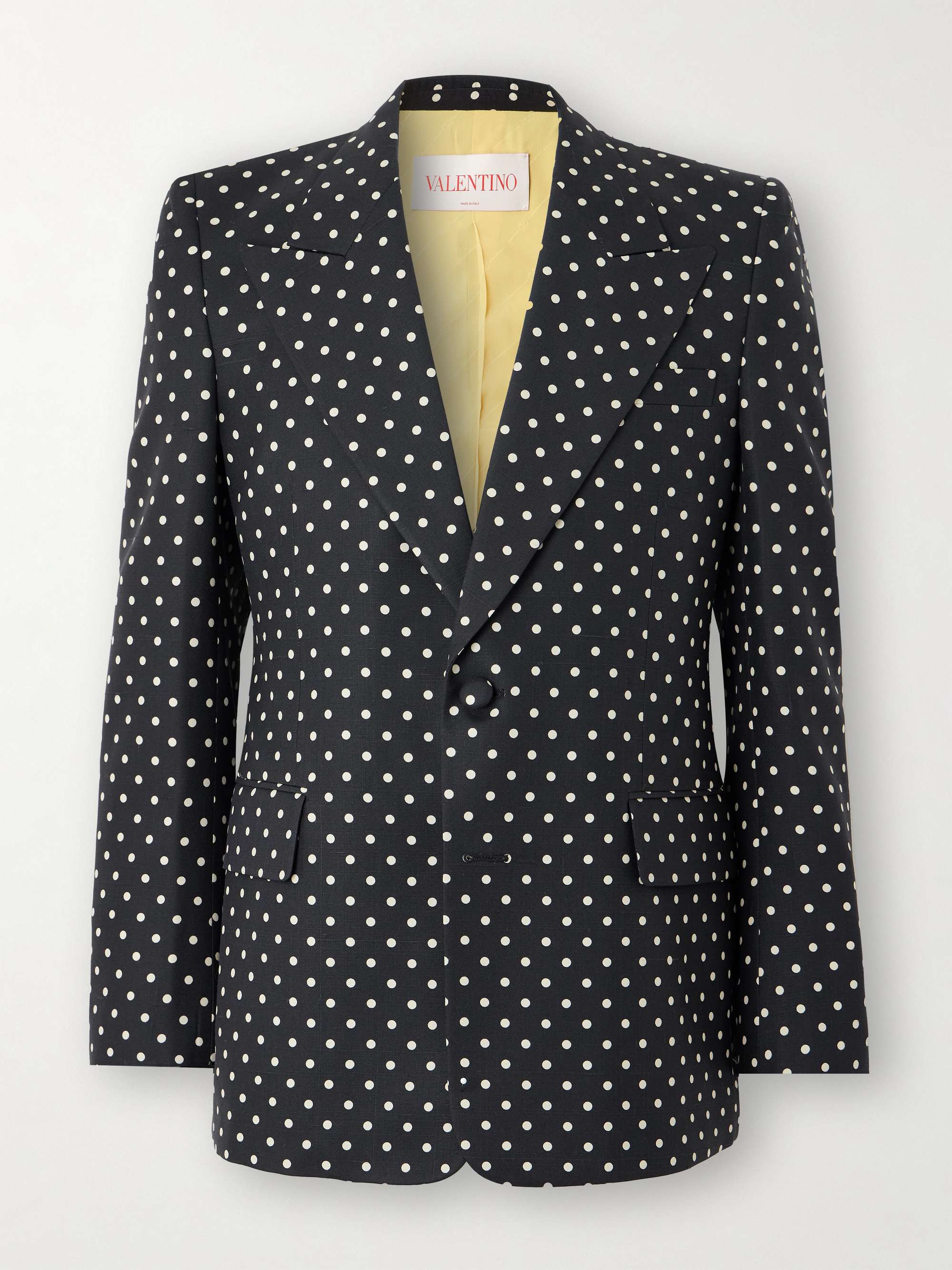 Slim-Fit Polka-Dot Silk-Shantung Blazer view