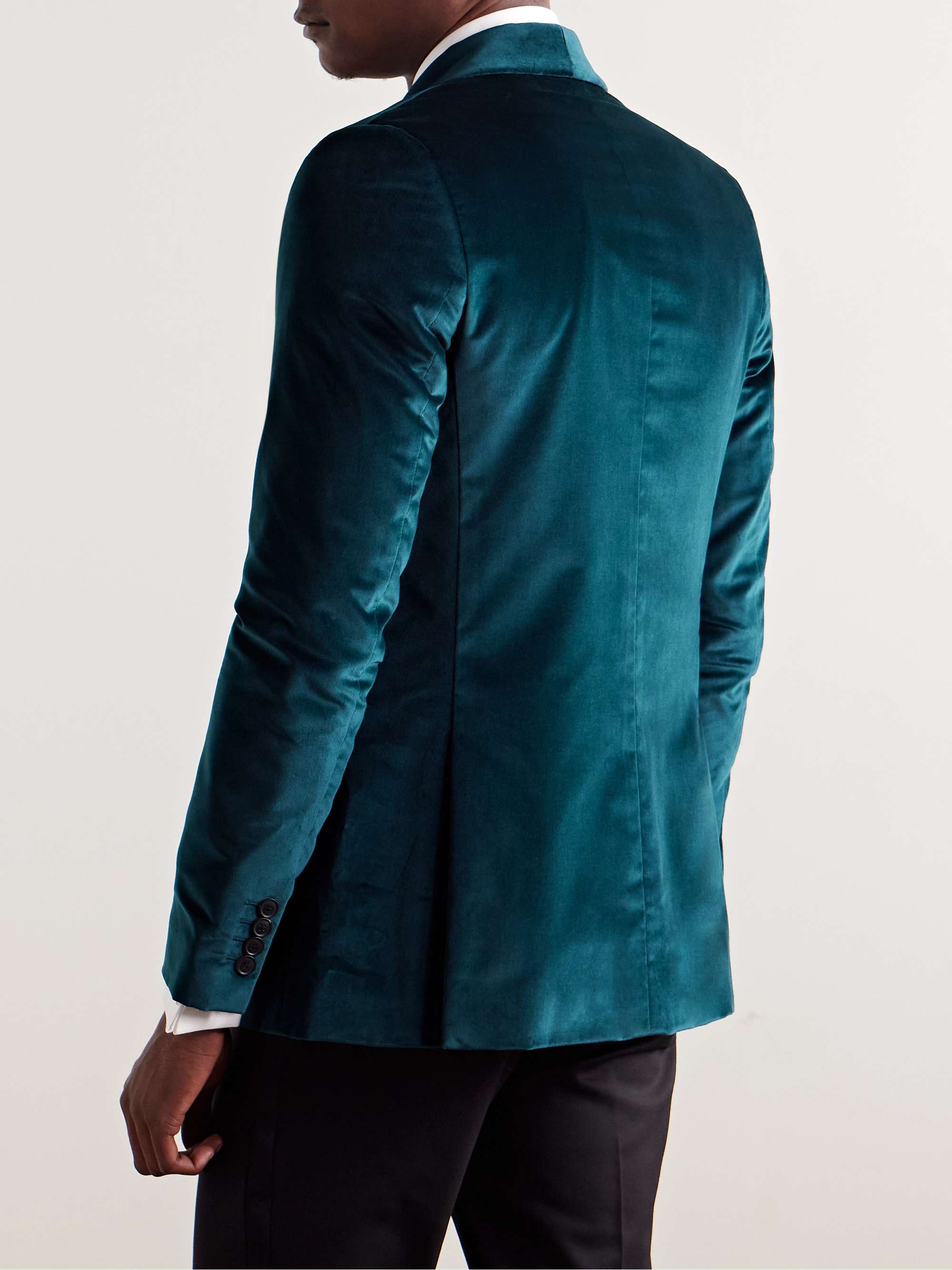 Shawl-Collar Cotton-Velvet Tuxedo Jacket view