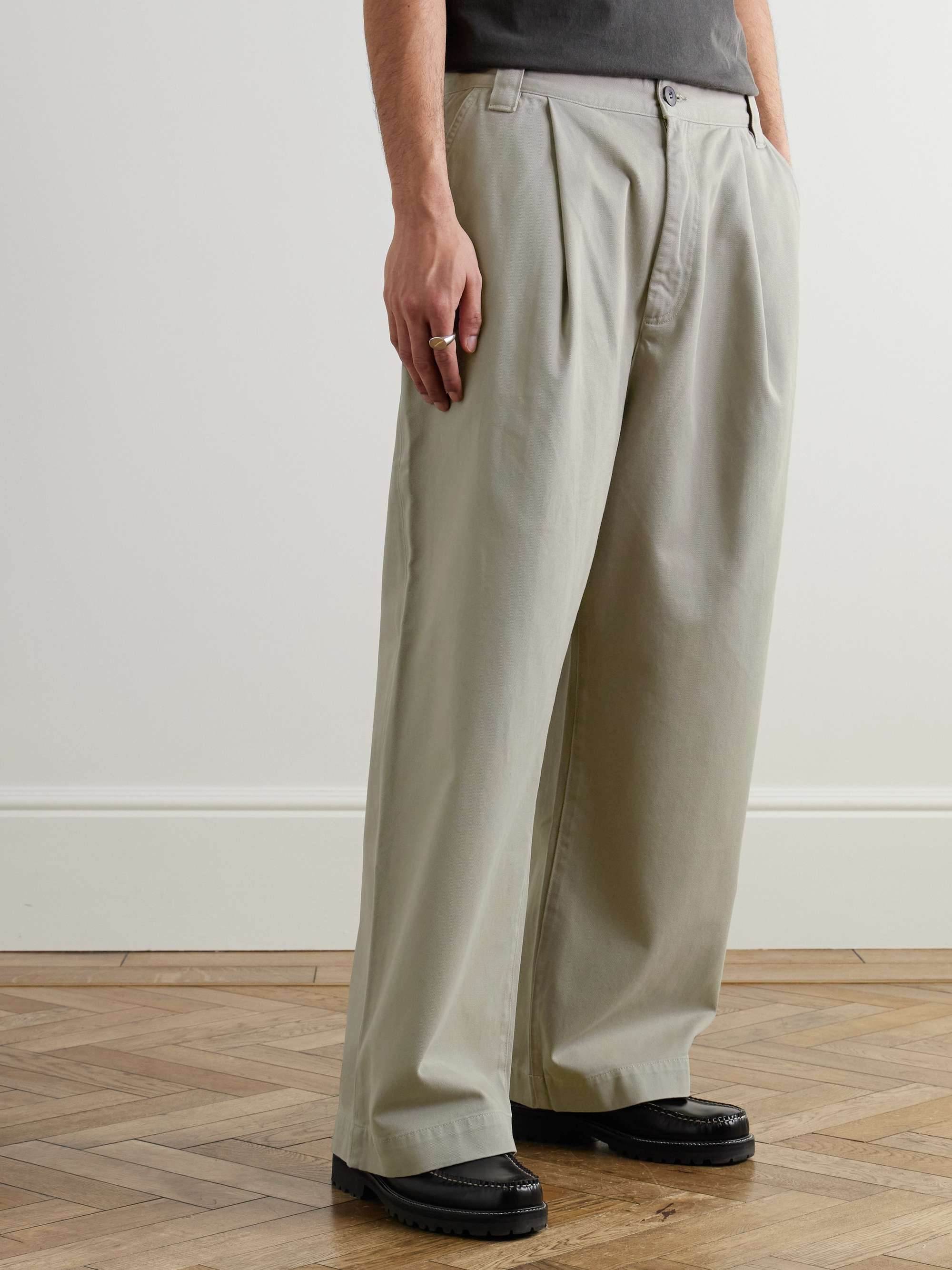 Gaius Tapered Pleated Regenerative Cotton-Twill Chinos view