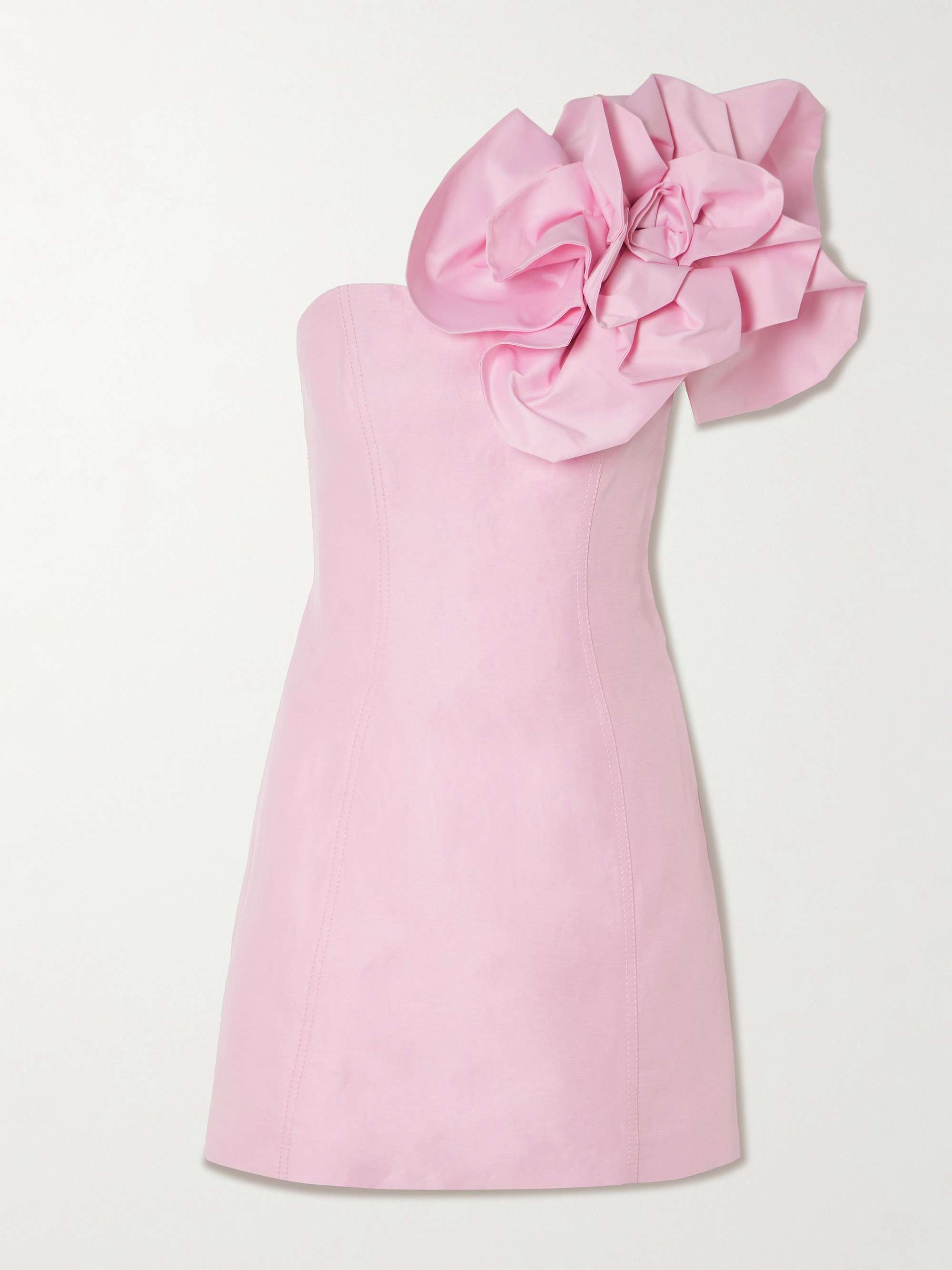 Florence floral-appliquéd linen-blend crepe mini dress view