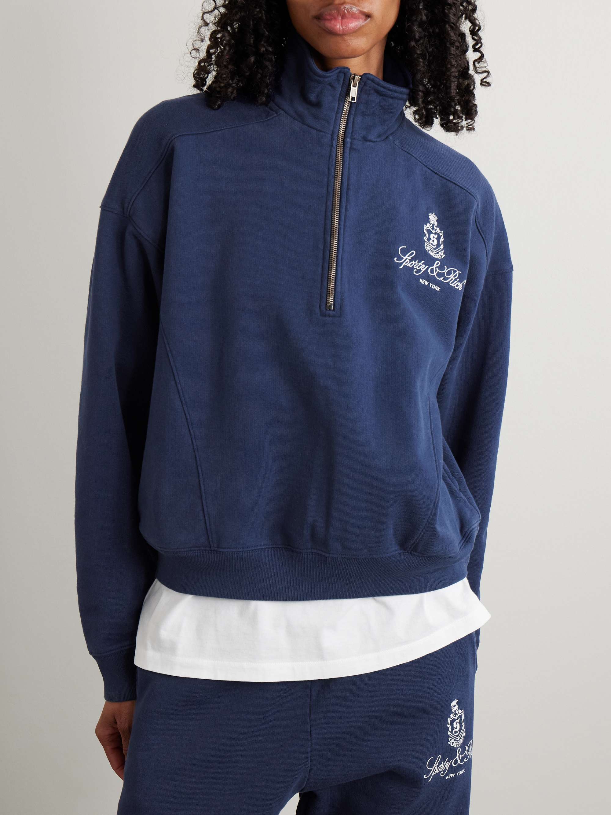Vendome embroidered cotton-jersey sweatshirt view